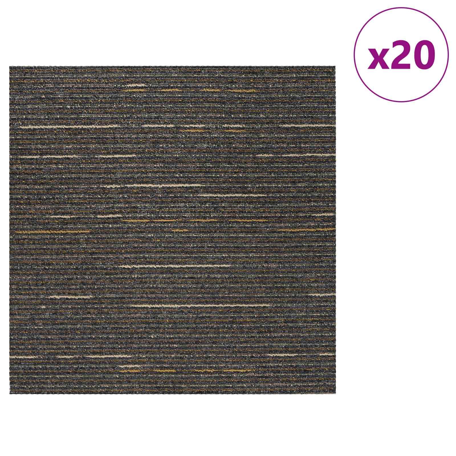 Matto Laatta Raitaraitainen Vaalea Ruskea 50 X 50 Cm 20 Pcs
