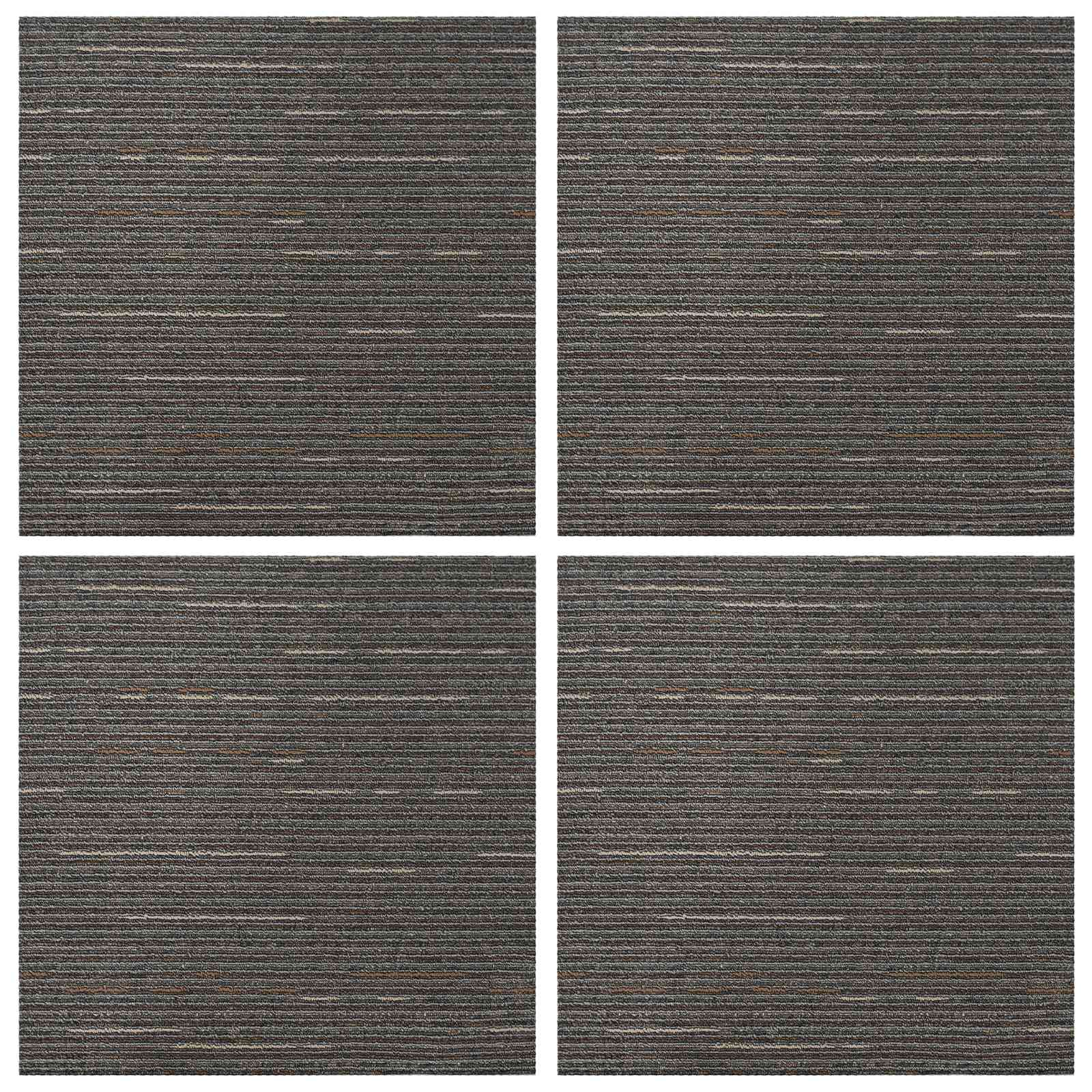 Matto Laatta Raidallinen Tumma Ruskea 50 X 50 Cm 4 Pcs