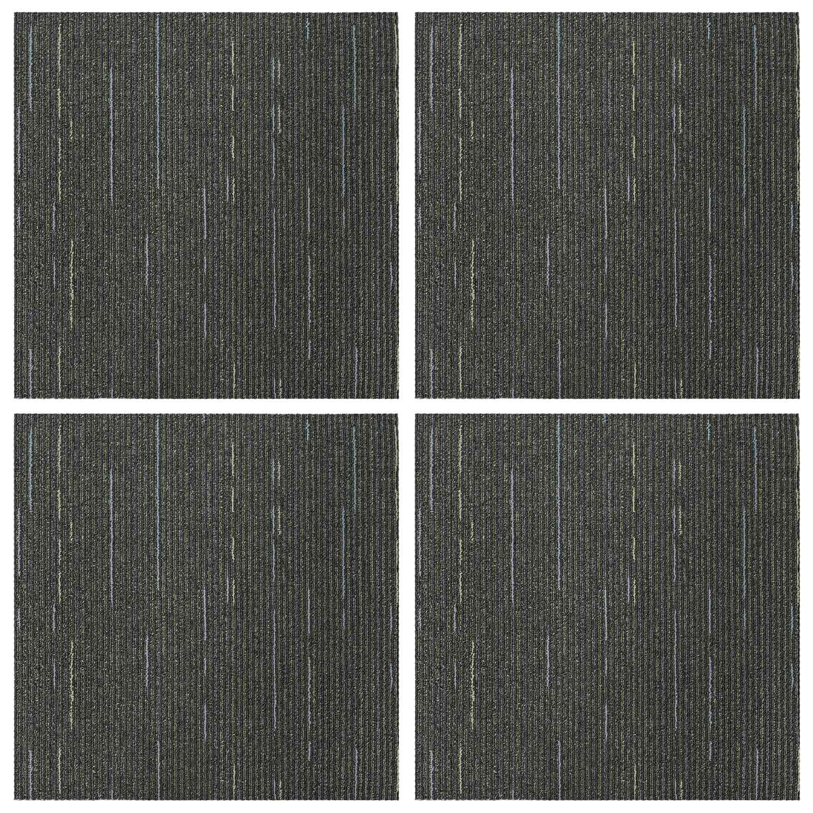 Matto Laatta Raidallinen Vaaleanvihreä 50 X 50 Cm 4 Pcs
