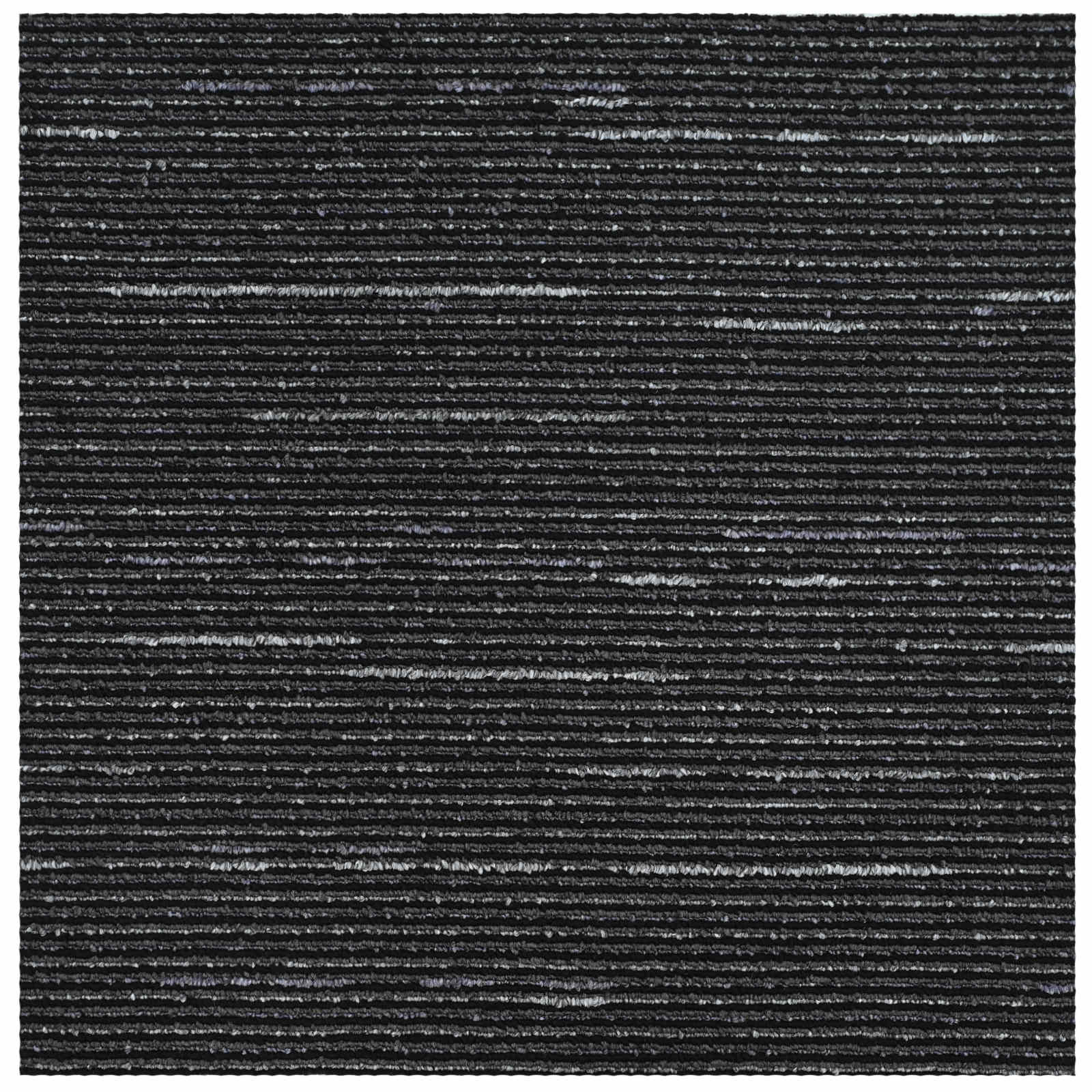 Matto Laatta Raidallinen Musta 50 X 50 Cm 4 Pcs Pp Ja Bitumi
