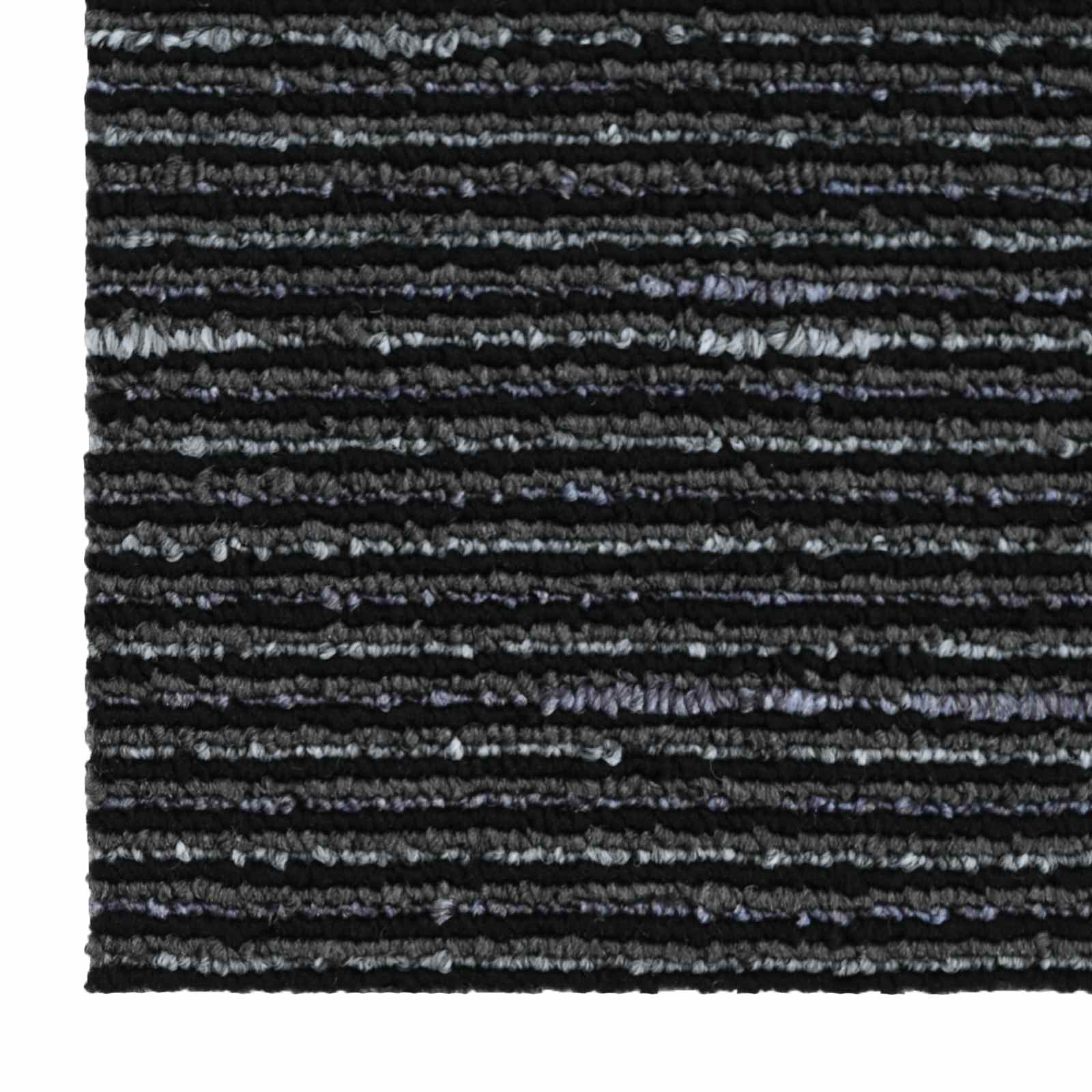 Matto Laatta Raidallinen Musta 50 X 50 Cm 20 Pcs Pp Ja Bitumi