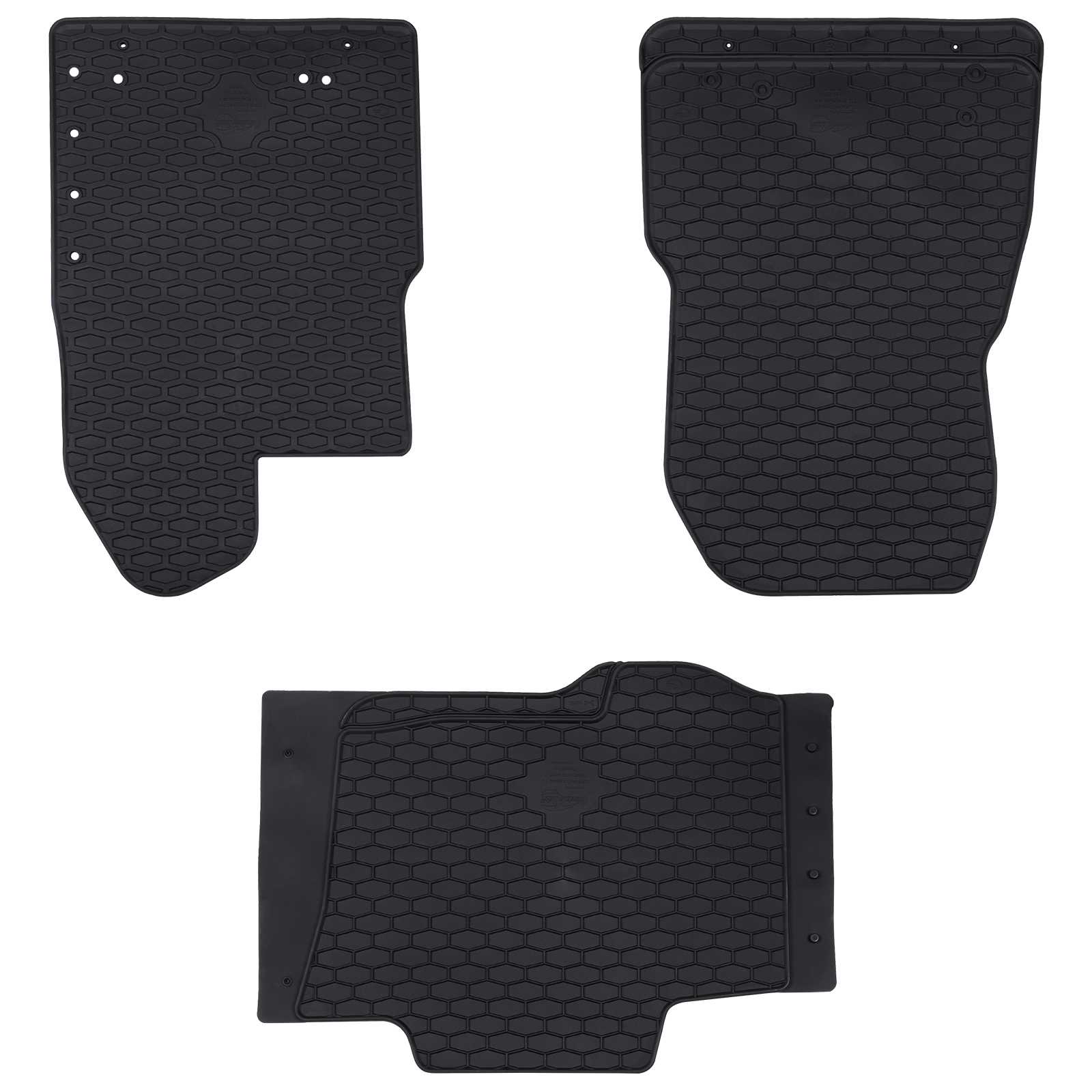 Auton Matto 3 Pcs Musta Kumi
