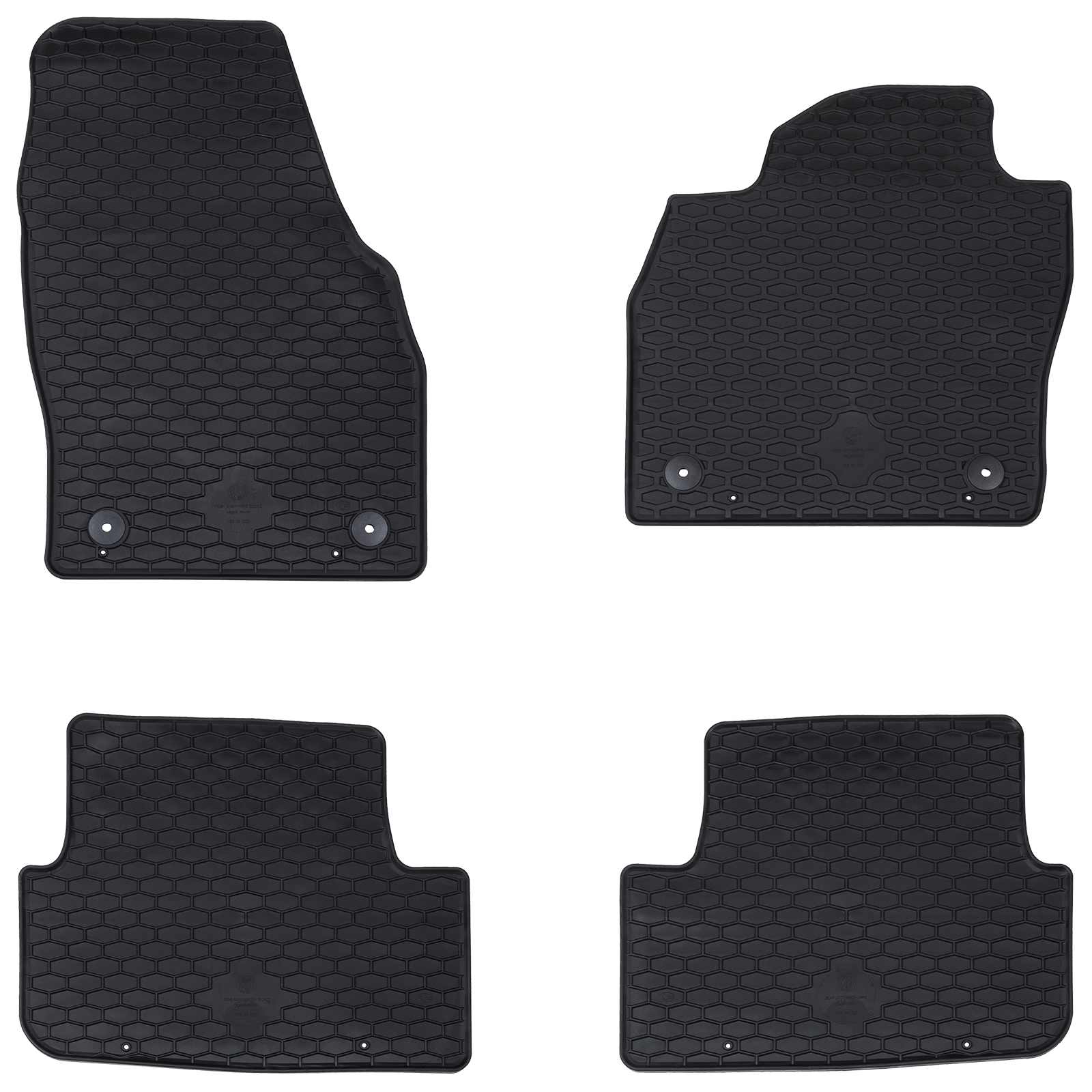Auton Matto 4 Pcs Musta Kumi