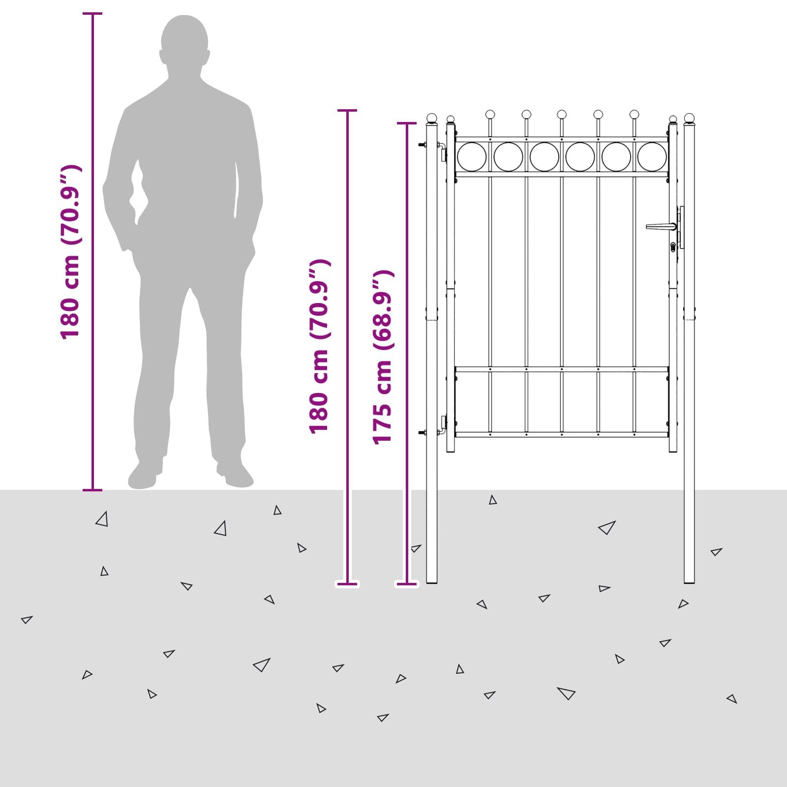 Aitausportti Horst 100 X 125 Cm Metalli Musta Lukittava