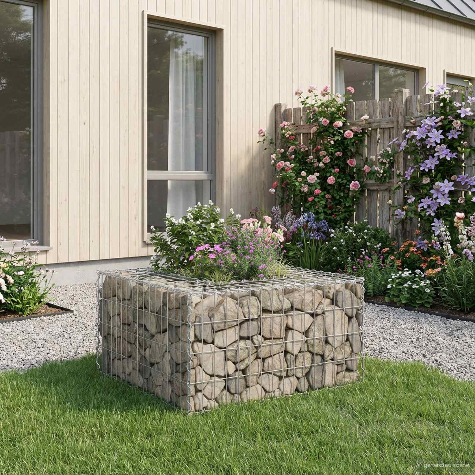 Gabion Kohotettu Peti Hopea