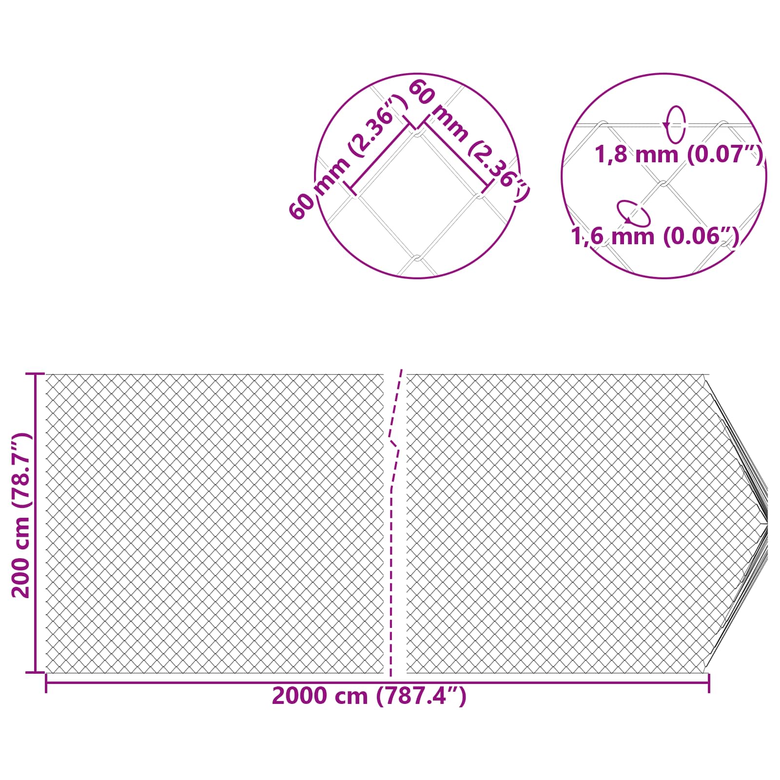 Ketjuaita Kuumasinkitty 2 X 20 M Lasi