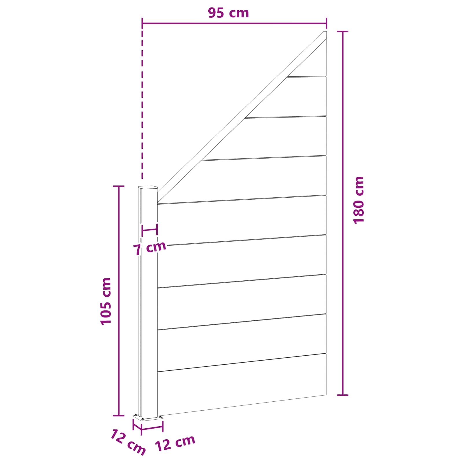 Aidat Setti 95 X 180 Cm Wpc Ja Alumiini Ruskea