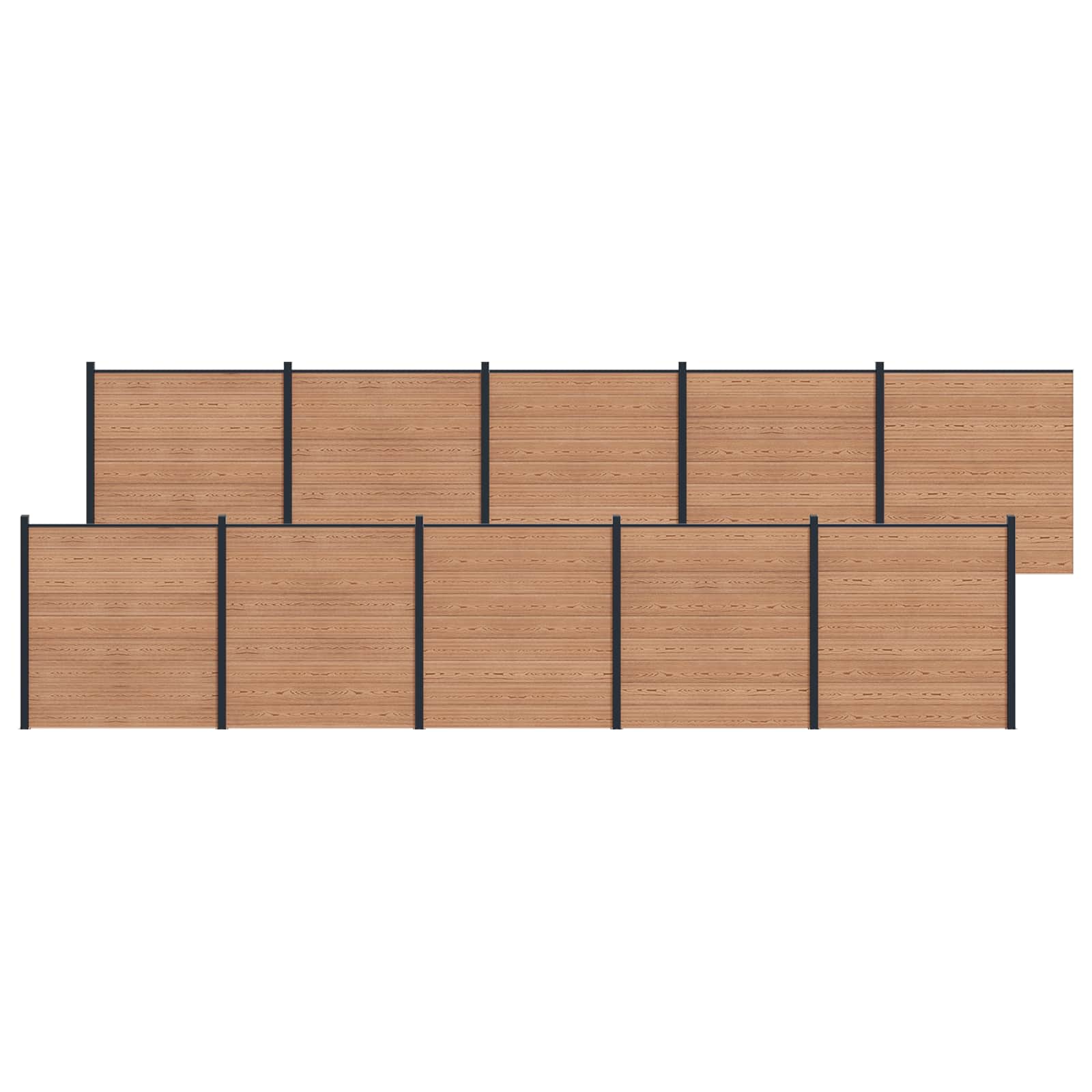 Aidat Setti 10 Pcs 1737 X 186 Cm Wpc Ja Alumiini Ruskea