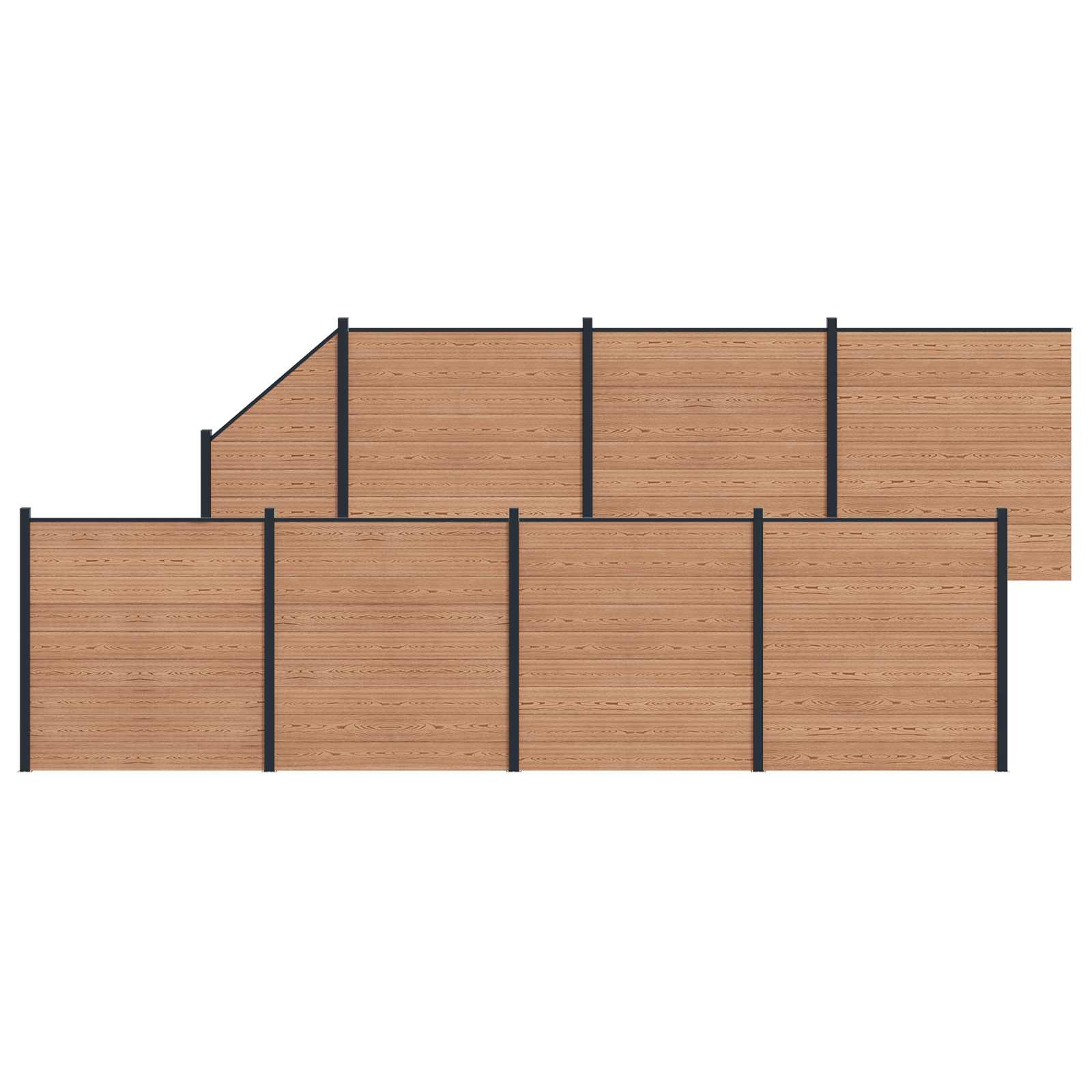 Aidat Setti 8 Pcs 1311 X 186 Cm Wpc Ja Alumiini Ruskea