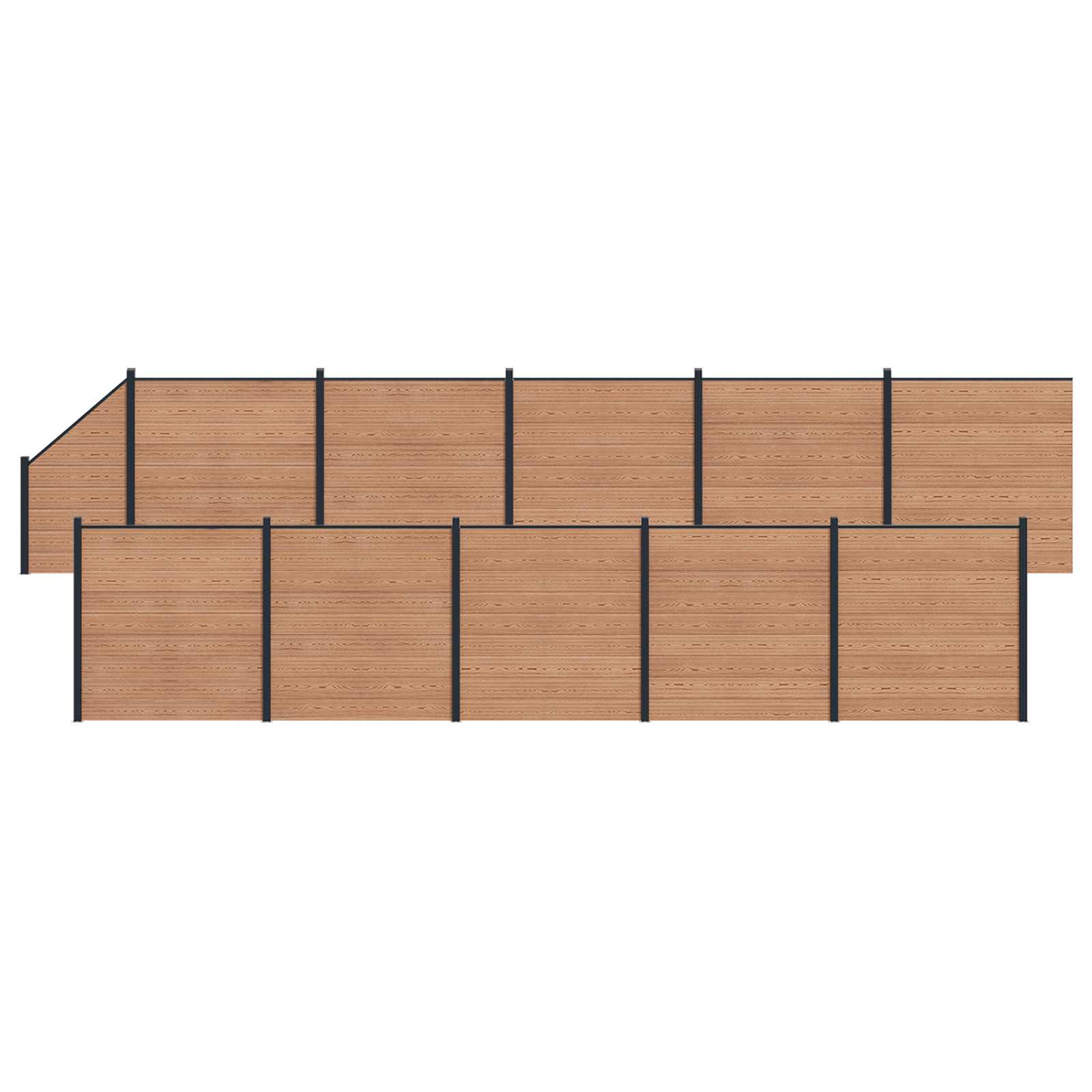 Aidat Setti 11 Pcs 1830 X 186 Cm Wpc Ja Alumiini Ruskea