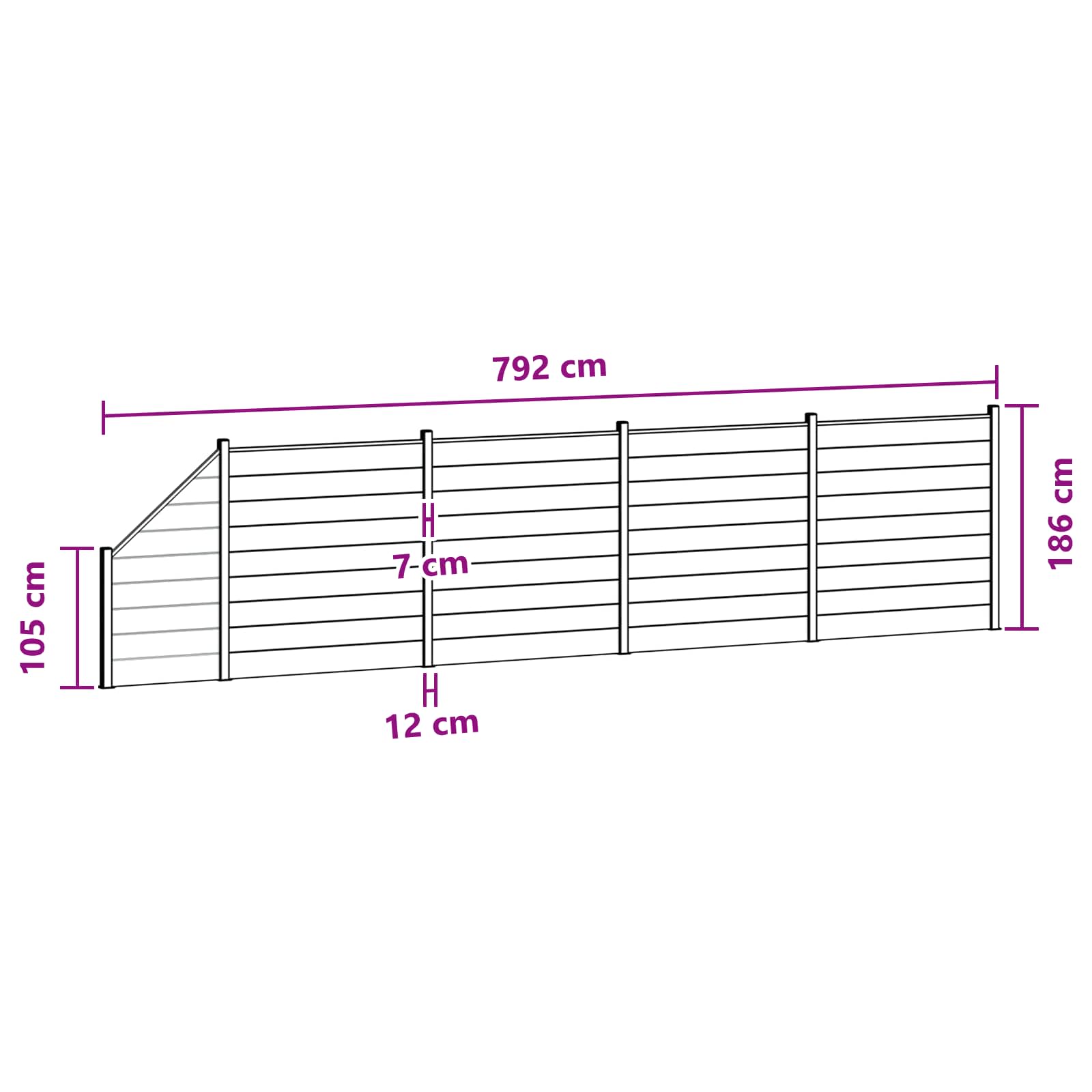 Aidat Setti 5 Pcs 792 X 186 Cm Wpc Ja Alumiini Harmaa