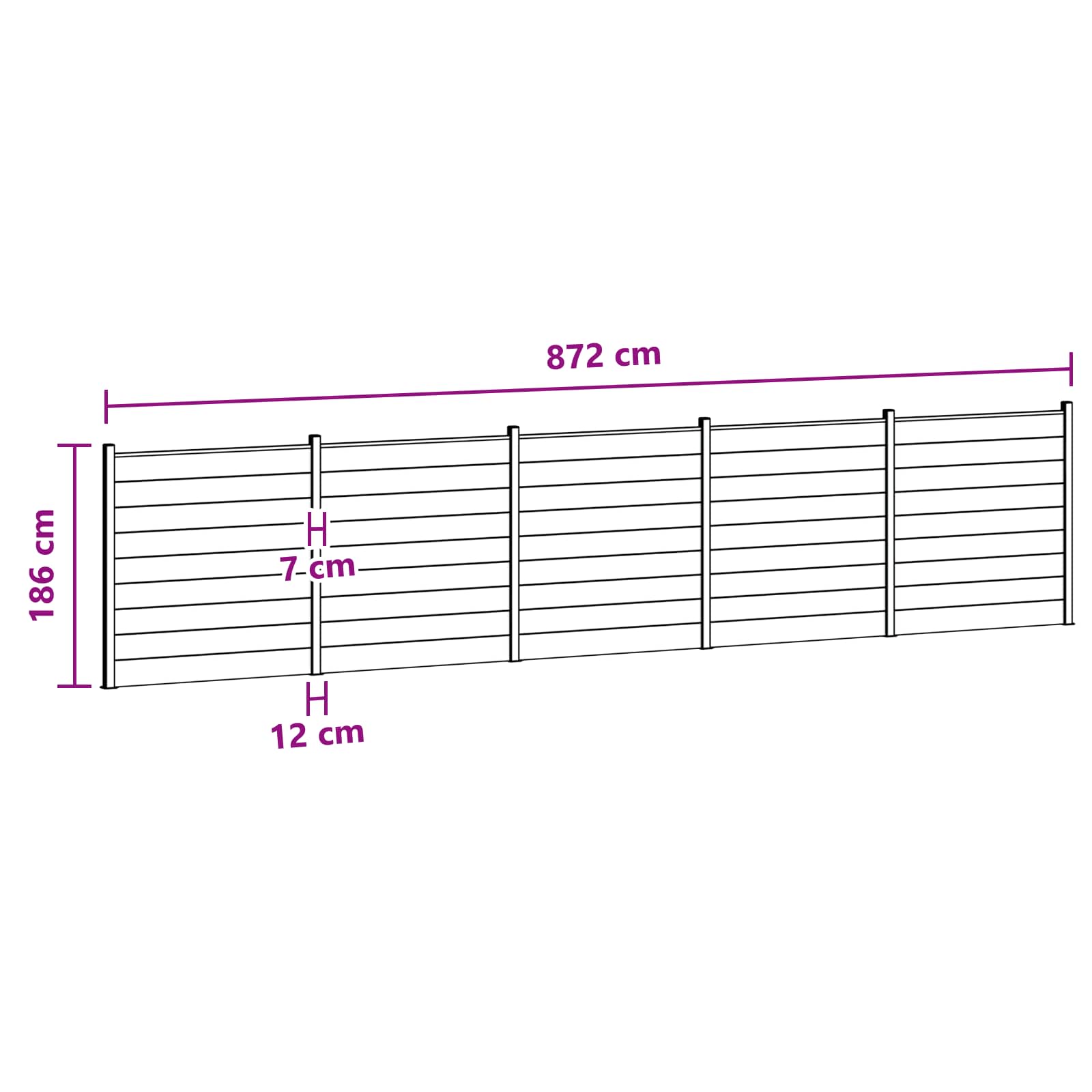 Aidat Setti 5 Pcs 872 X 186 Cm Wpc Ja Alumiini Musta
