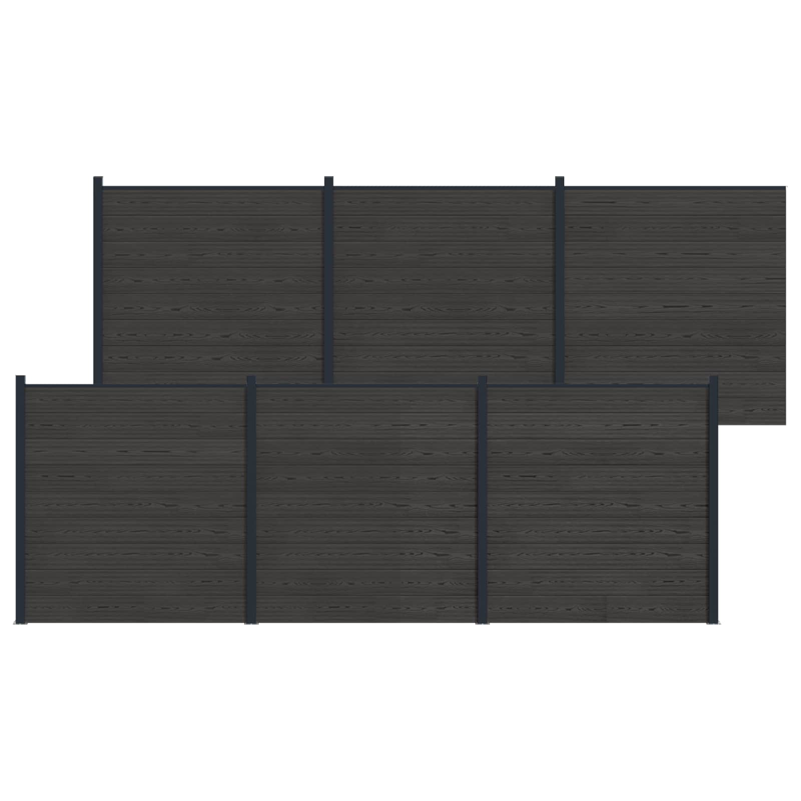 Aidat Setti 6 Pcs 1045 X 186 Cm Wpc Ja Alumiini Musta