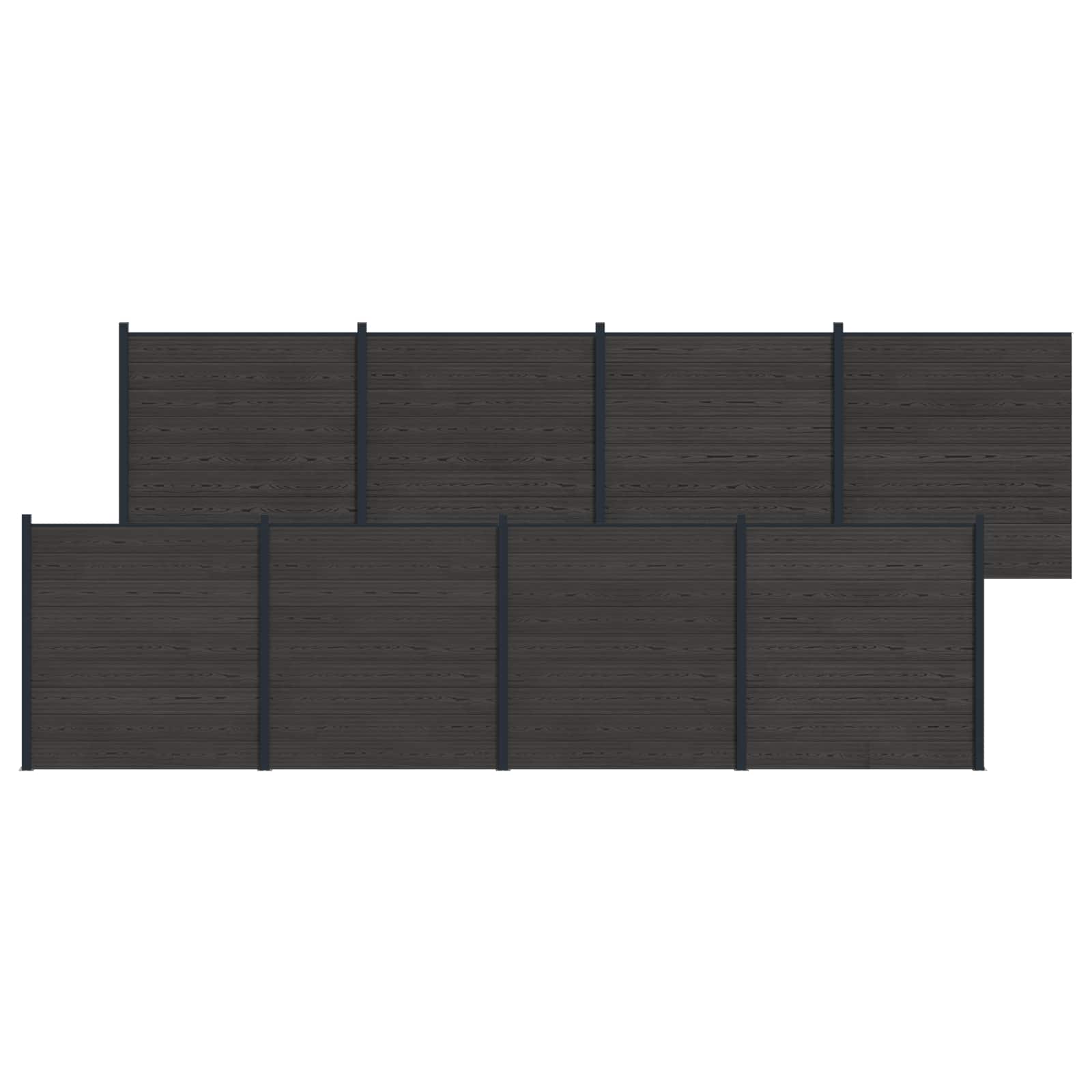 Aidat Setti 8 Pcs 1391 X 186 Cm Wpc Ja Alumiini Musta