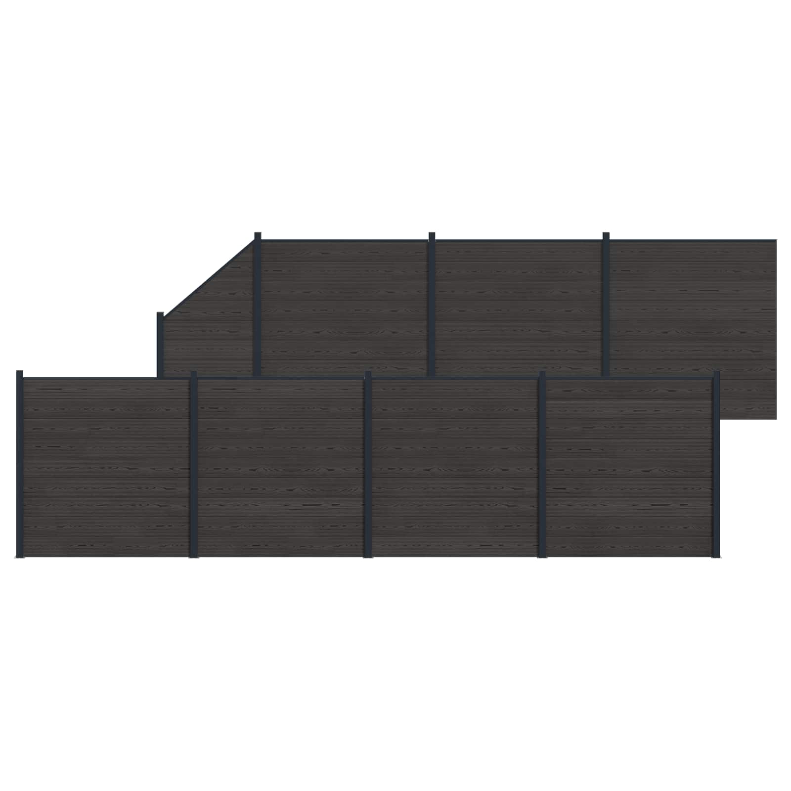 Aidat Setti 8 Pcs 1311 X 186 Cm Wpc Ja Alumiini Musta