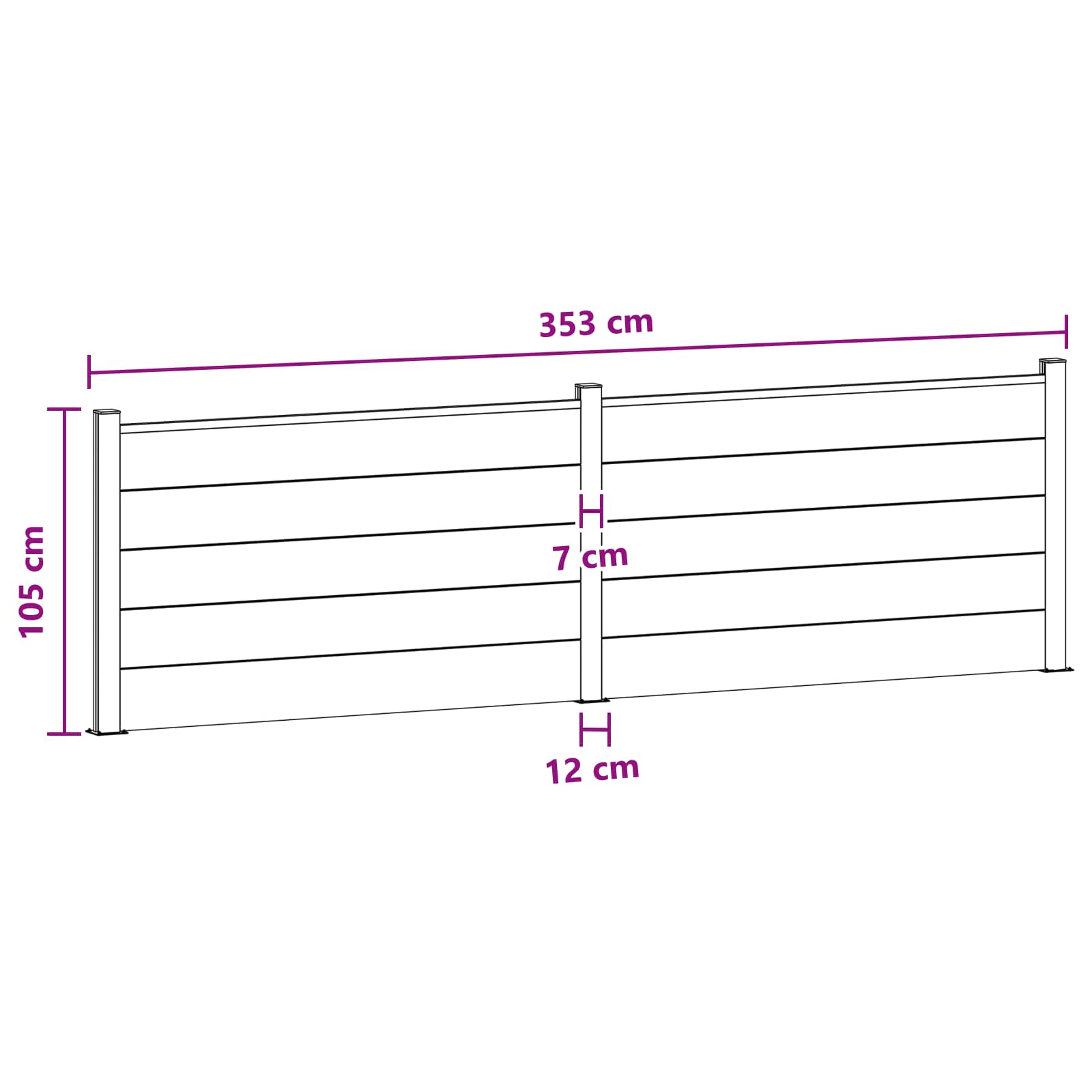Aidat Setti 2 Pcs 353 X 105 Cm Wpc Ja Alumiini Ruskea