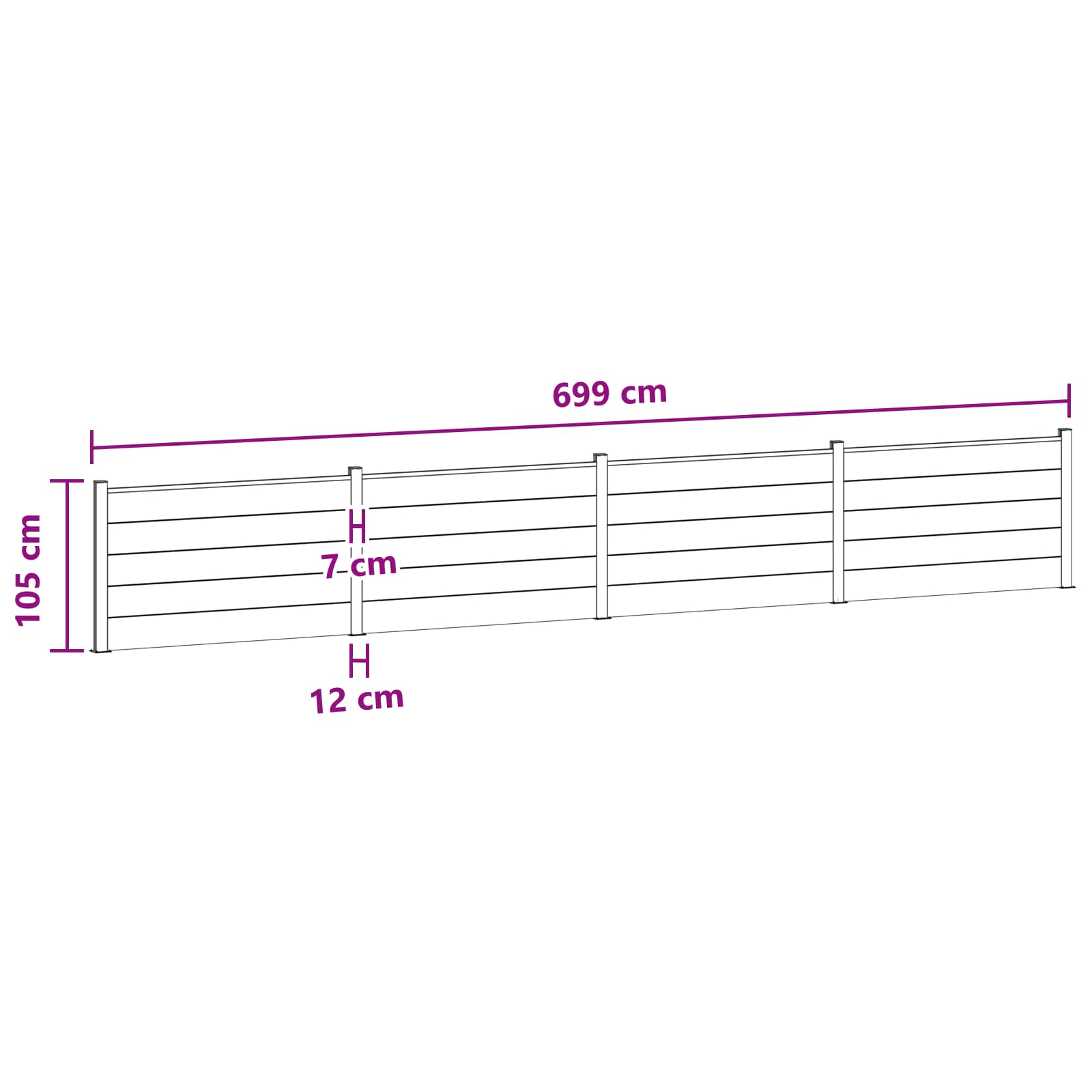 Aidat Setti 4 Pcs 699 X 105 Cm Wpc Ja Alumiini Ruskea