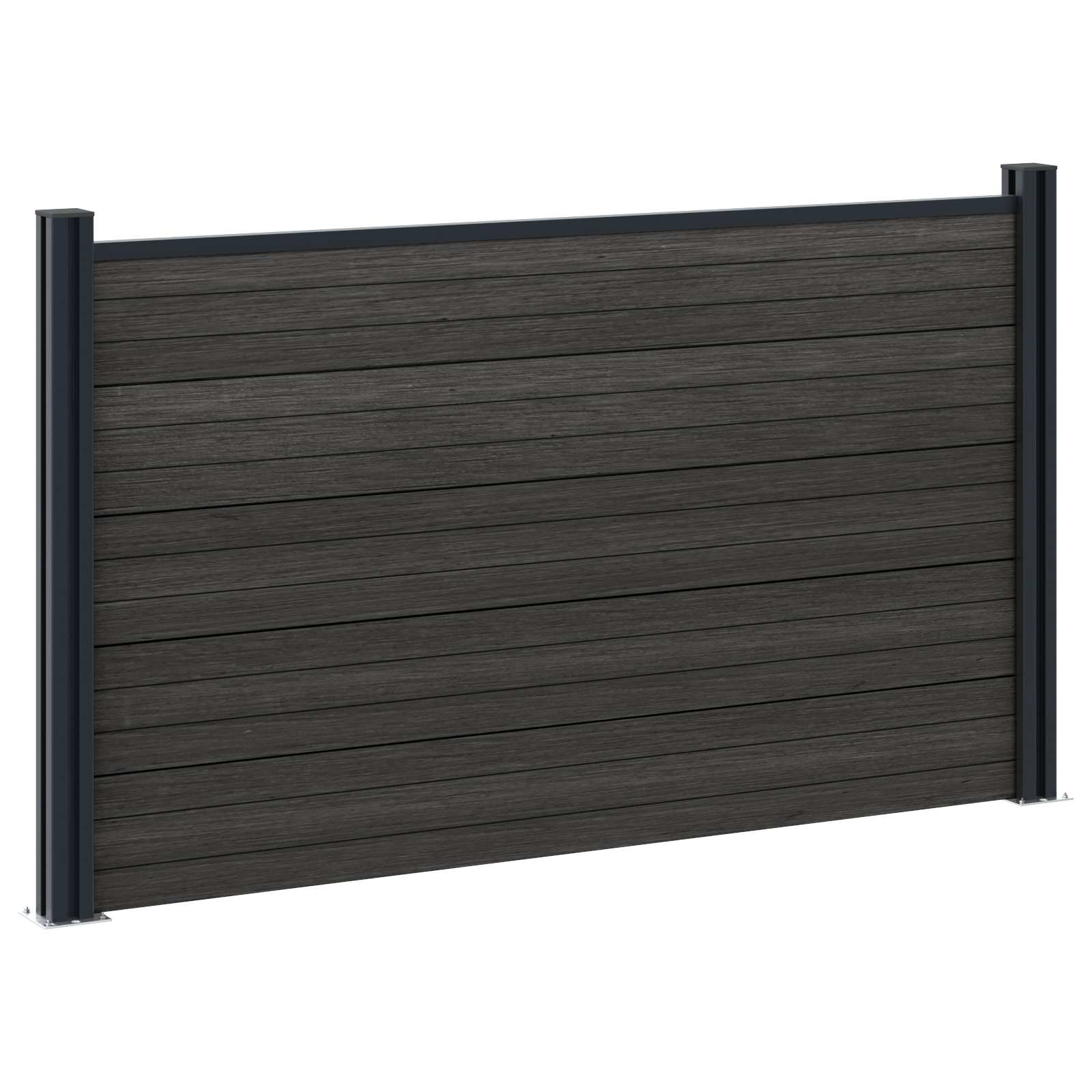 Aidat Setti 2 Pcs 353 X 105 Cm Wpc Ja Alumiini Musta