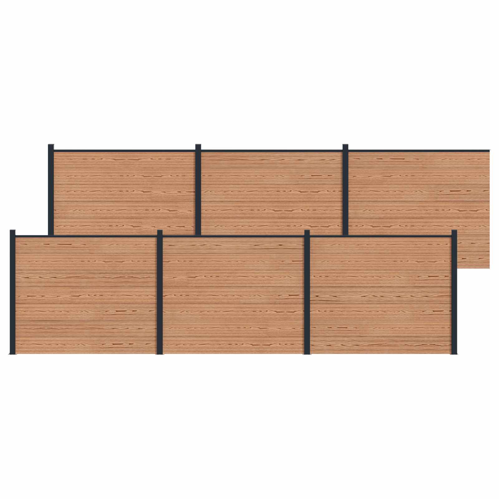 Aitapaneeli 6 Pcs Wpc Ja Alumiini Ruskea