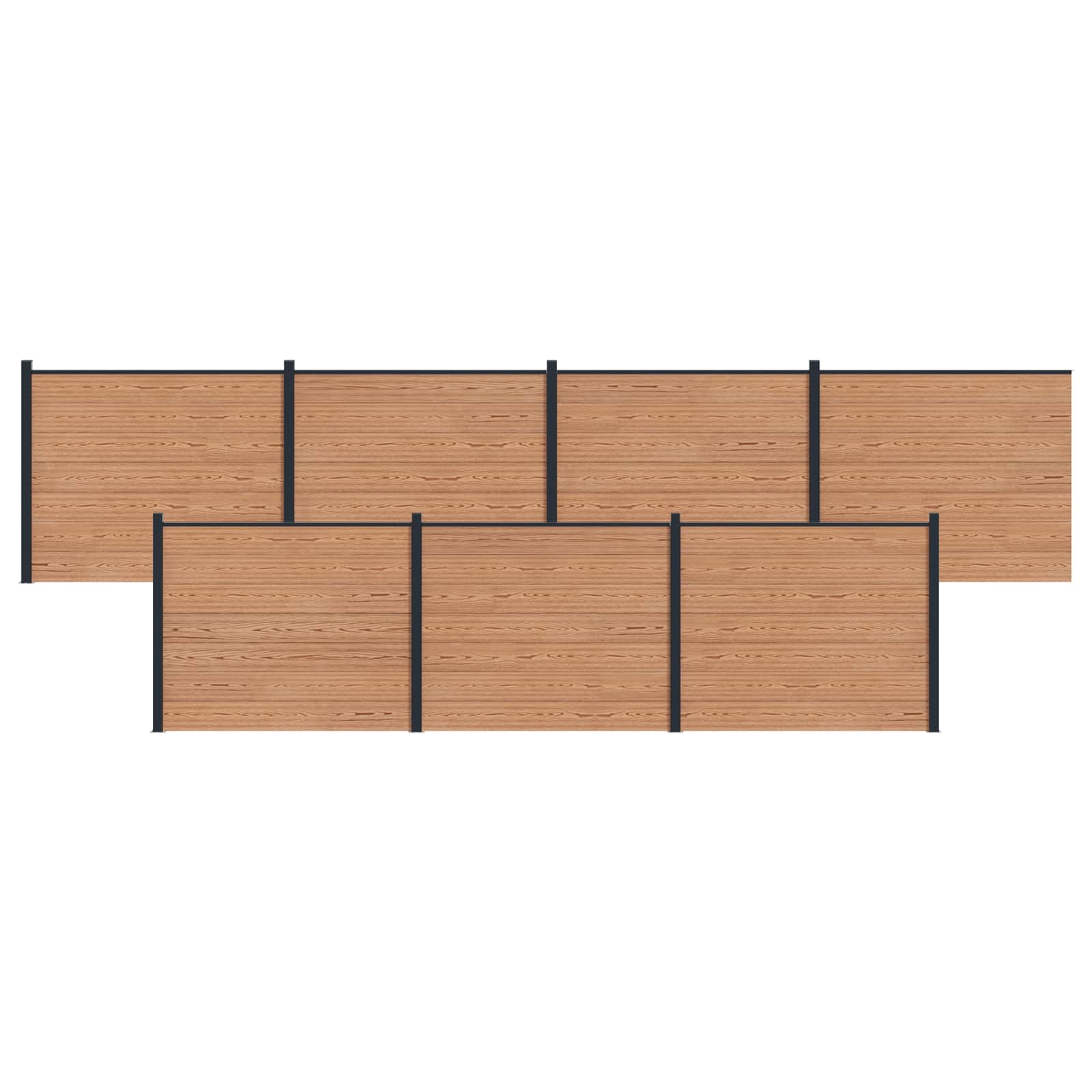 Aitapaneeli 7 Pcs Wpc Ja Alumiini Ruskea