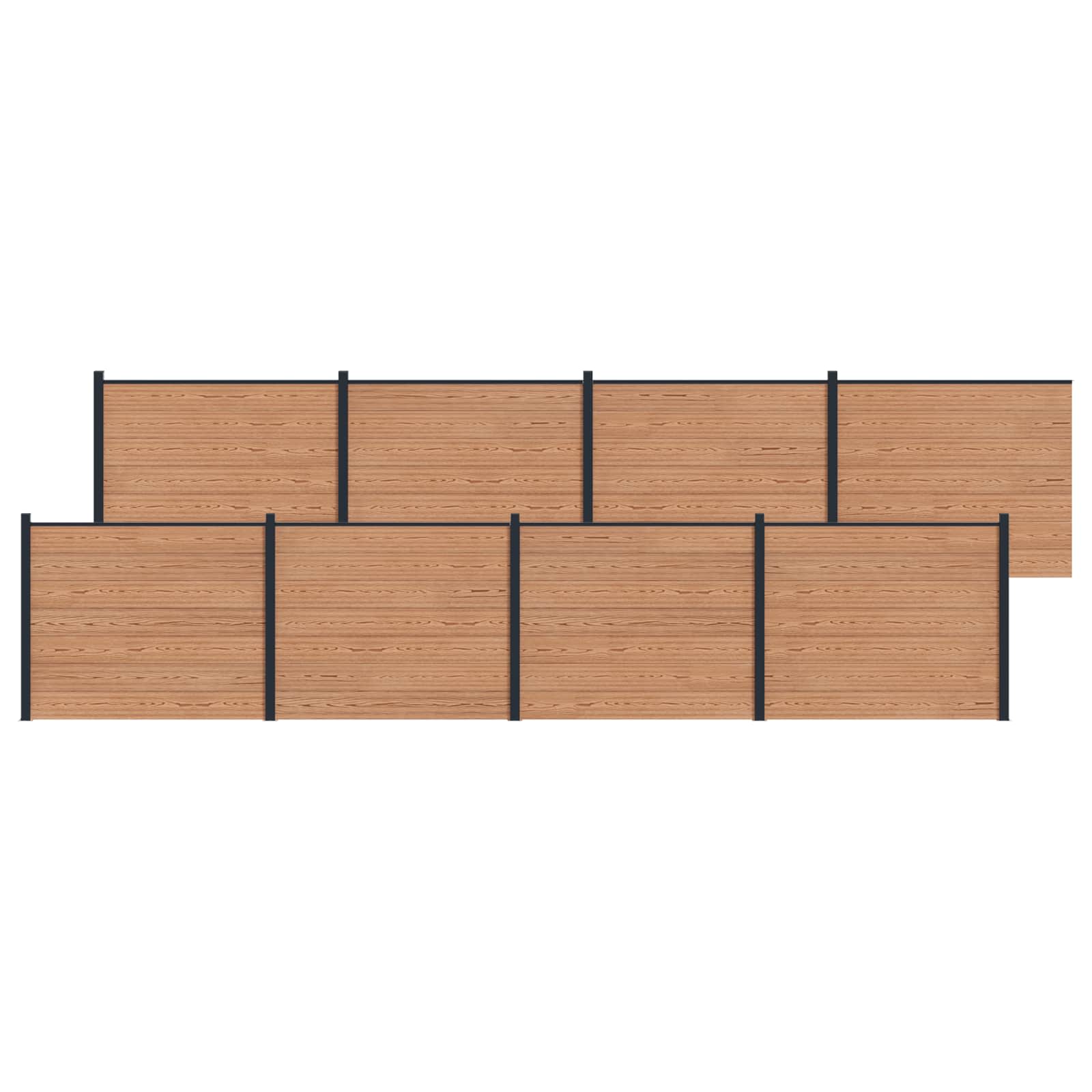 Aitapaneeli 8 Pcs Wpc Ja Alumiini Ruskea