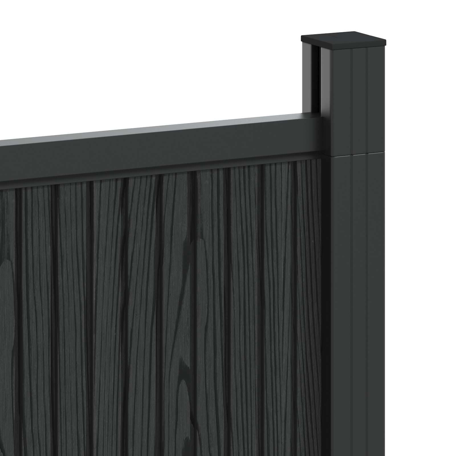 Aitapaneeli 9 Pcs Wpc Ja Alumiini Musta