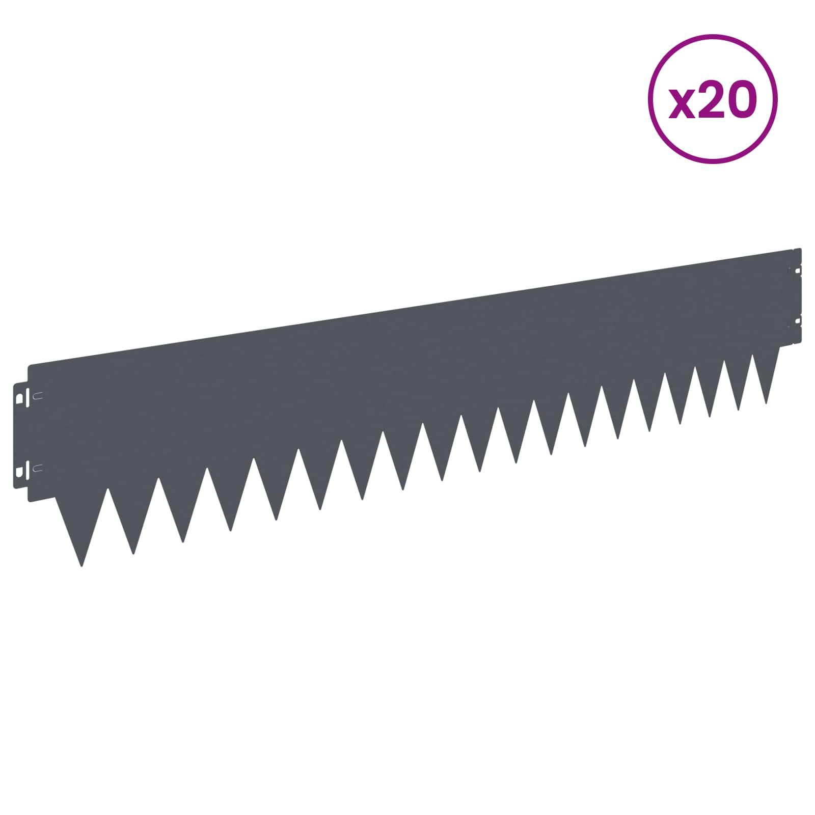 Nurmireunus 20 Pcs 103 X 20 Cm Metalli Antrasiitti