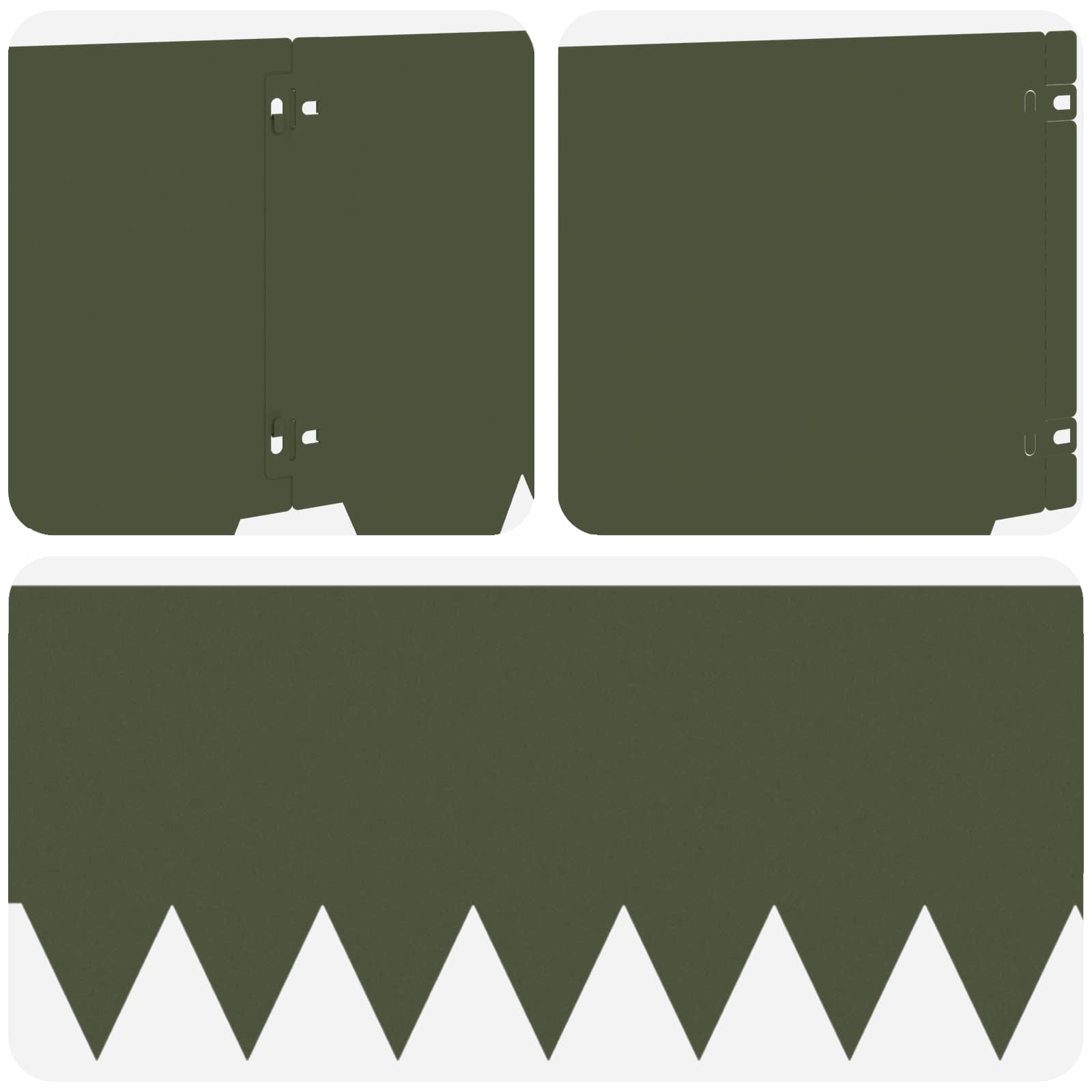 Nurmireunus 20 Pcs 103 X 30 Cm Metalli Oliivinvihreä
