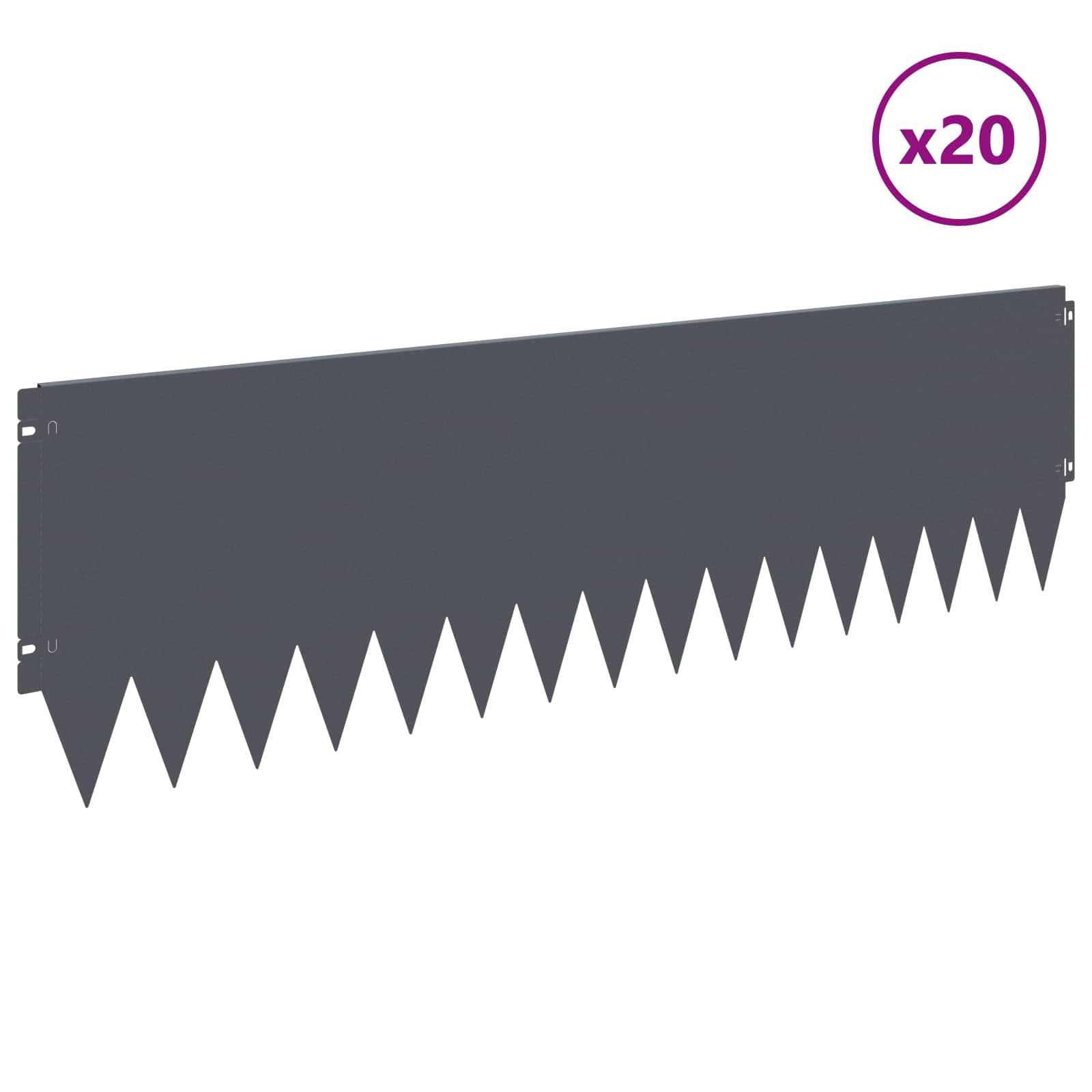 Nurmireunus 20 Pcs 103 X 30 Cm Teräs Antrasiitti