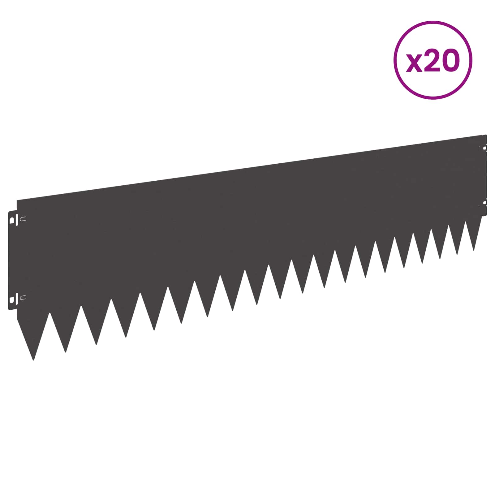 Nurmireunus 20 Pcs 103 X 25 Cm Teräs Musta
