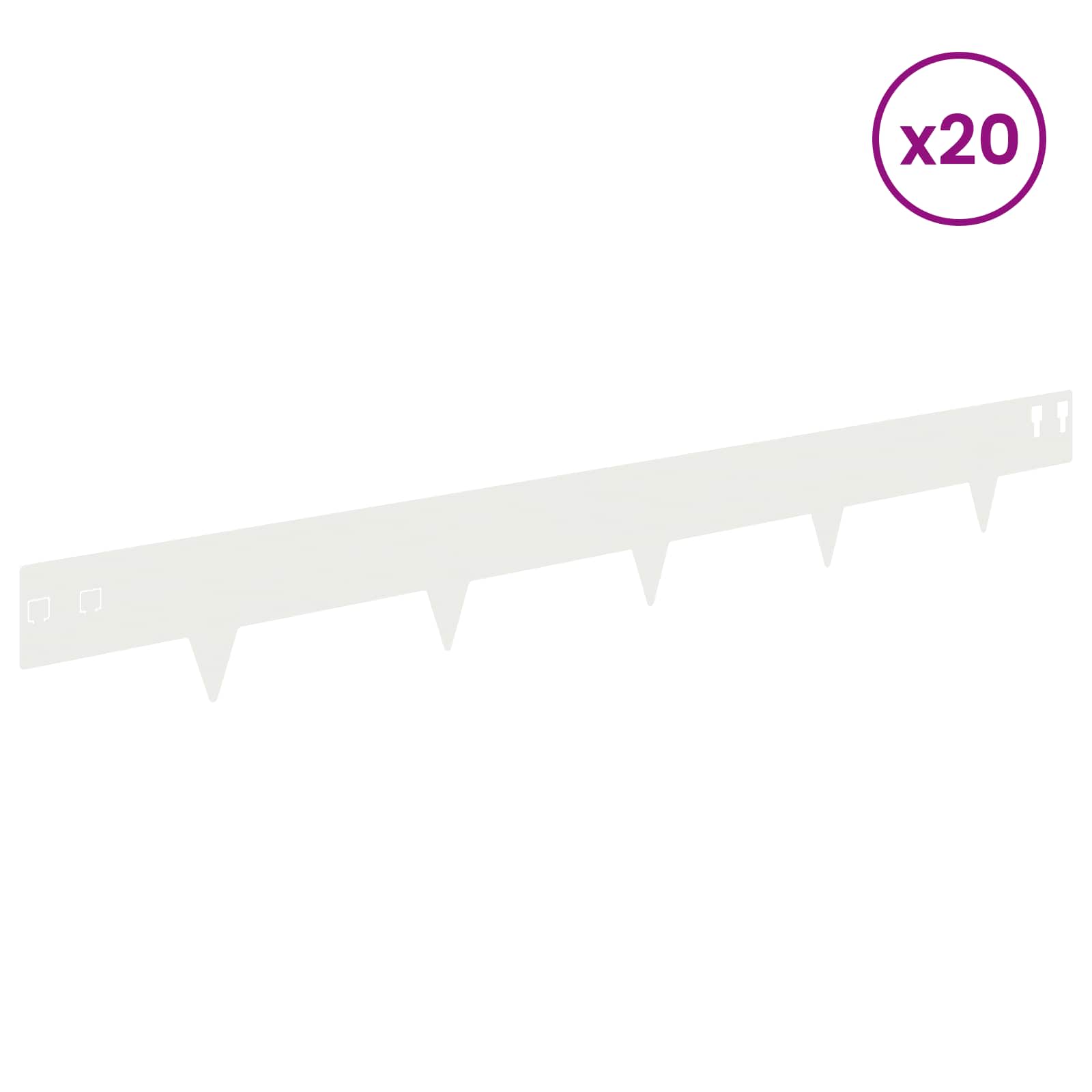 Nurmireunus 20 Pcs 100 X 12 Cm Teräs Valkoinen