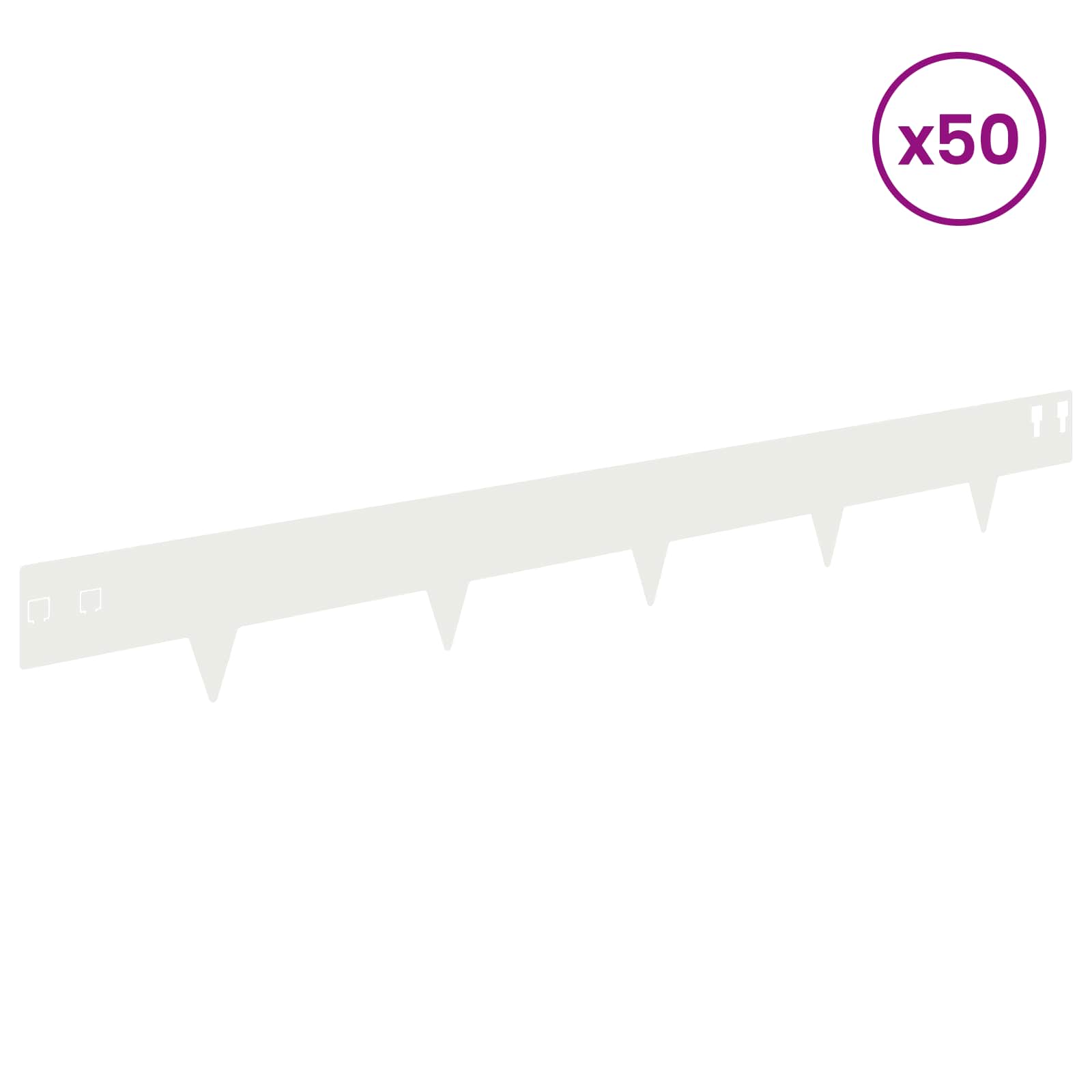 Nurmireunus 50 Pcs 100 X 12 Cm Teräs Valkoinen