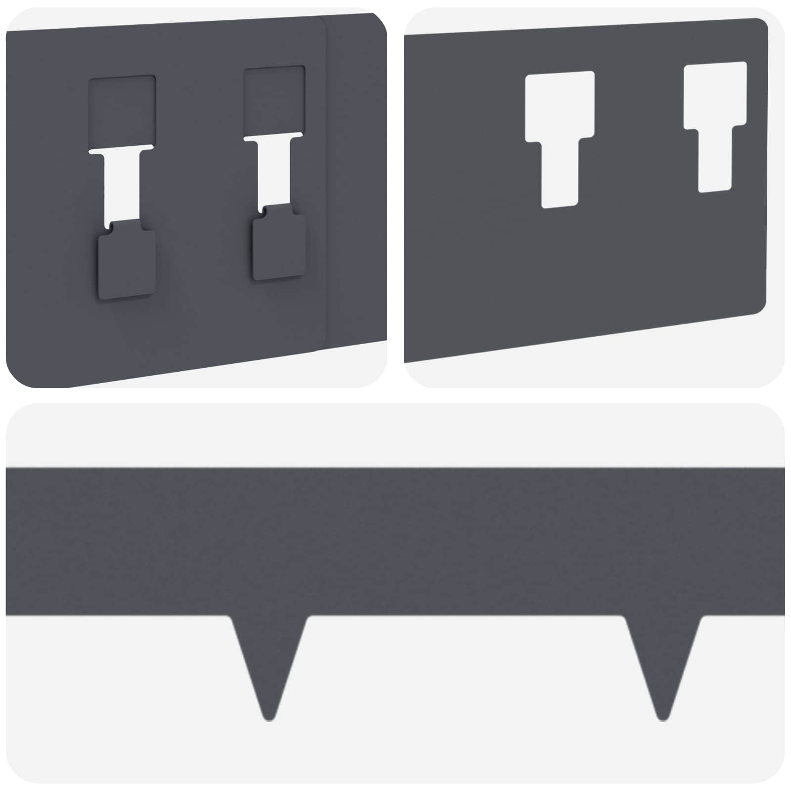 Nurmireunus 50 Pcs 100 X 12 Cm Teräs Antrasiitti