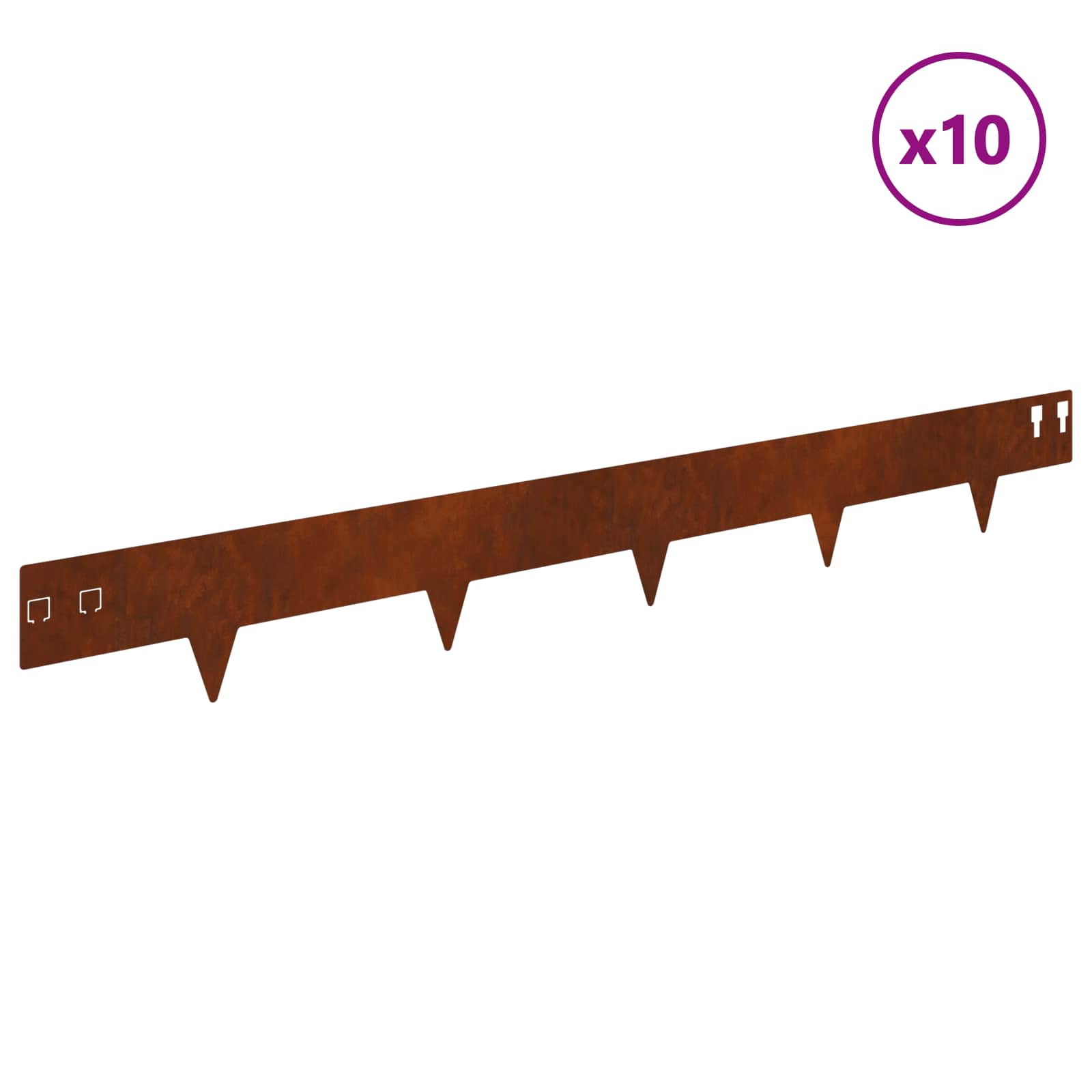Nurmireunus 10 Pcs 100 X 12 Cm Teräs Ruosteinen