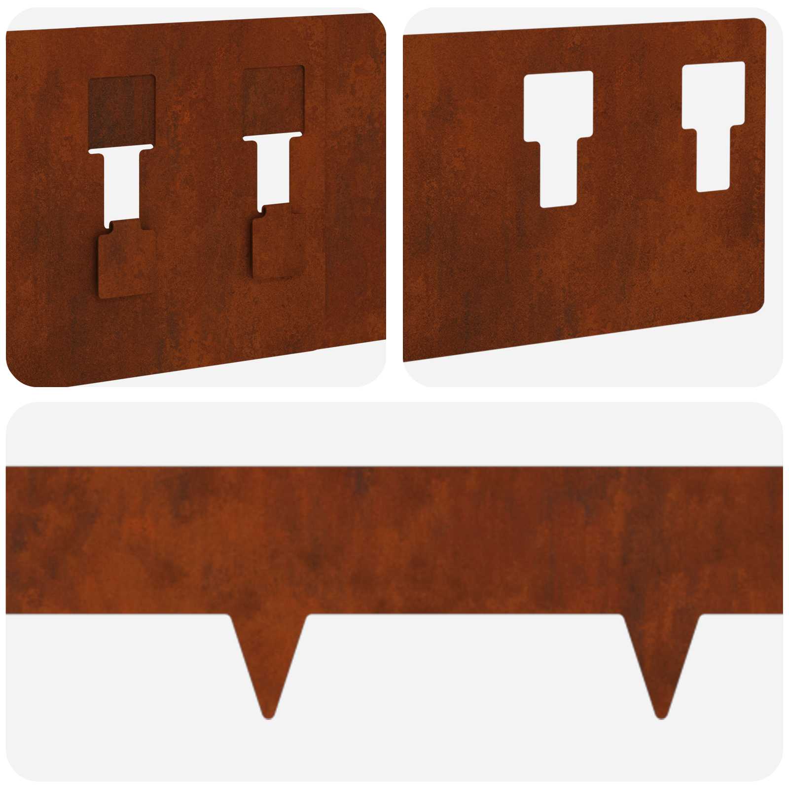 Nurmireunus 20 Pcs 100 X 12 Cm Teräs Ruosteinen