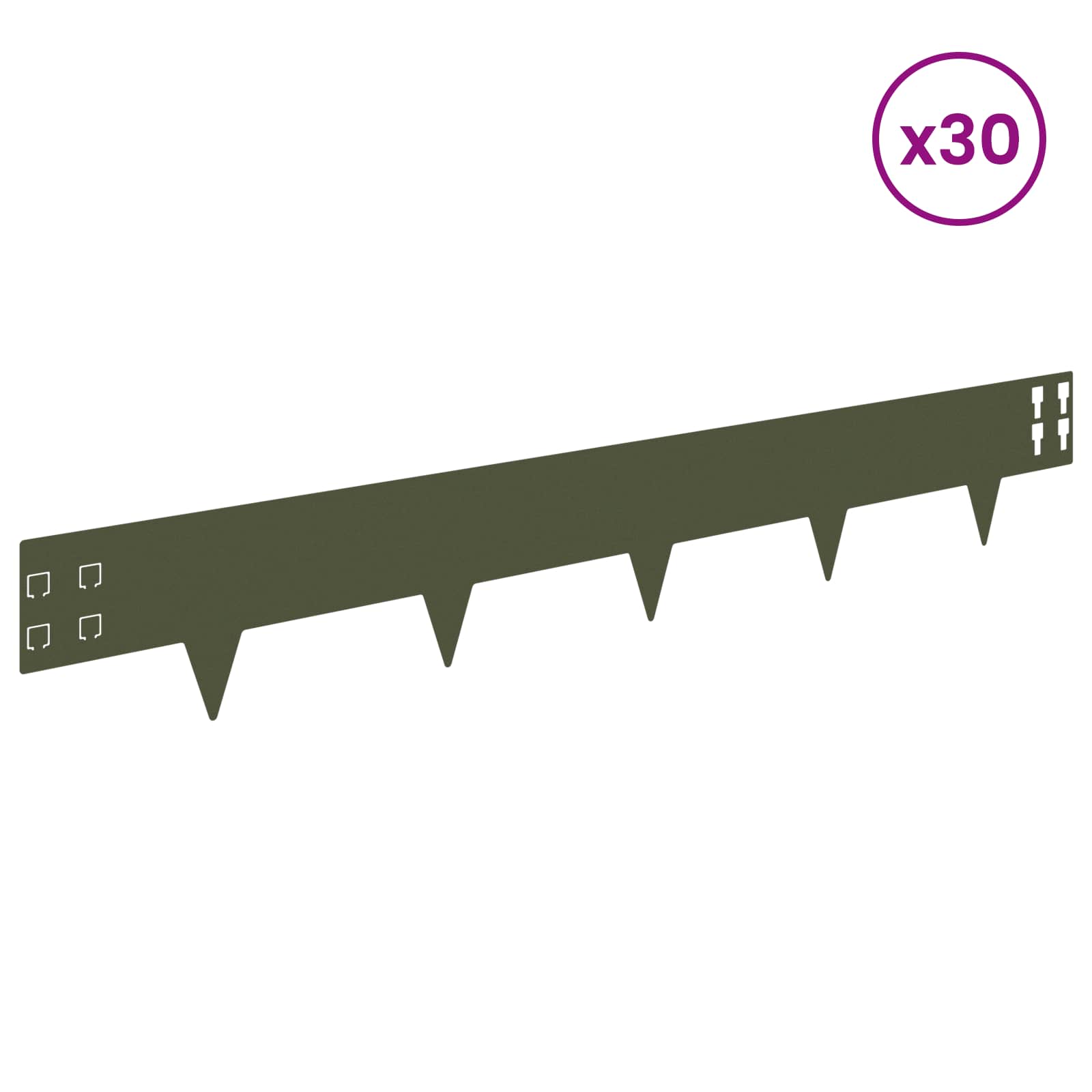 Nurmireunus 30 Pcs 100 X 15 Cm Teräs Oliivinvihreä