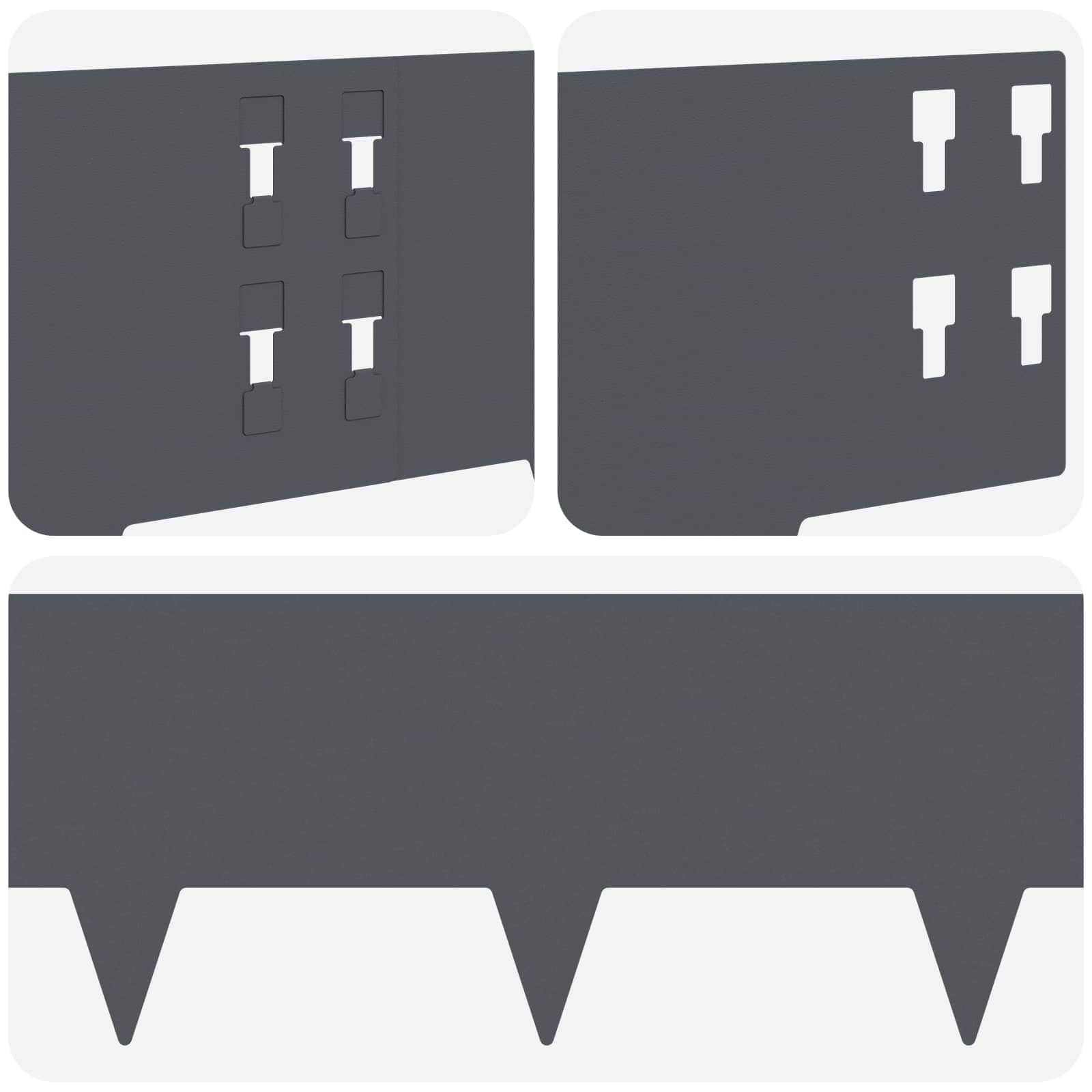 Nurmireunus 10 Pcs 100 X 20 Cm Teräs Antrasiitti