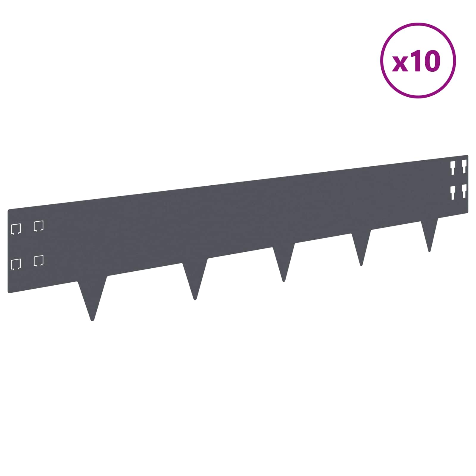 Nurmireunus 10 Pcs 100 X 20 Cm Teräs Antrasiitti