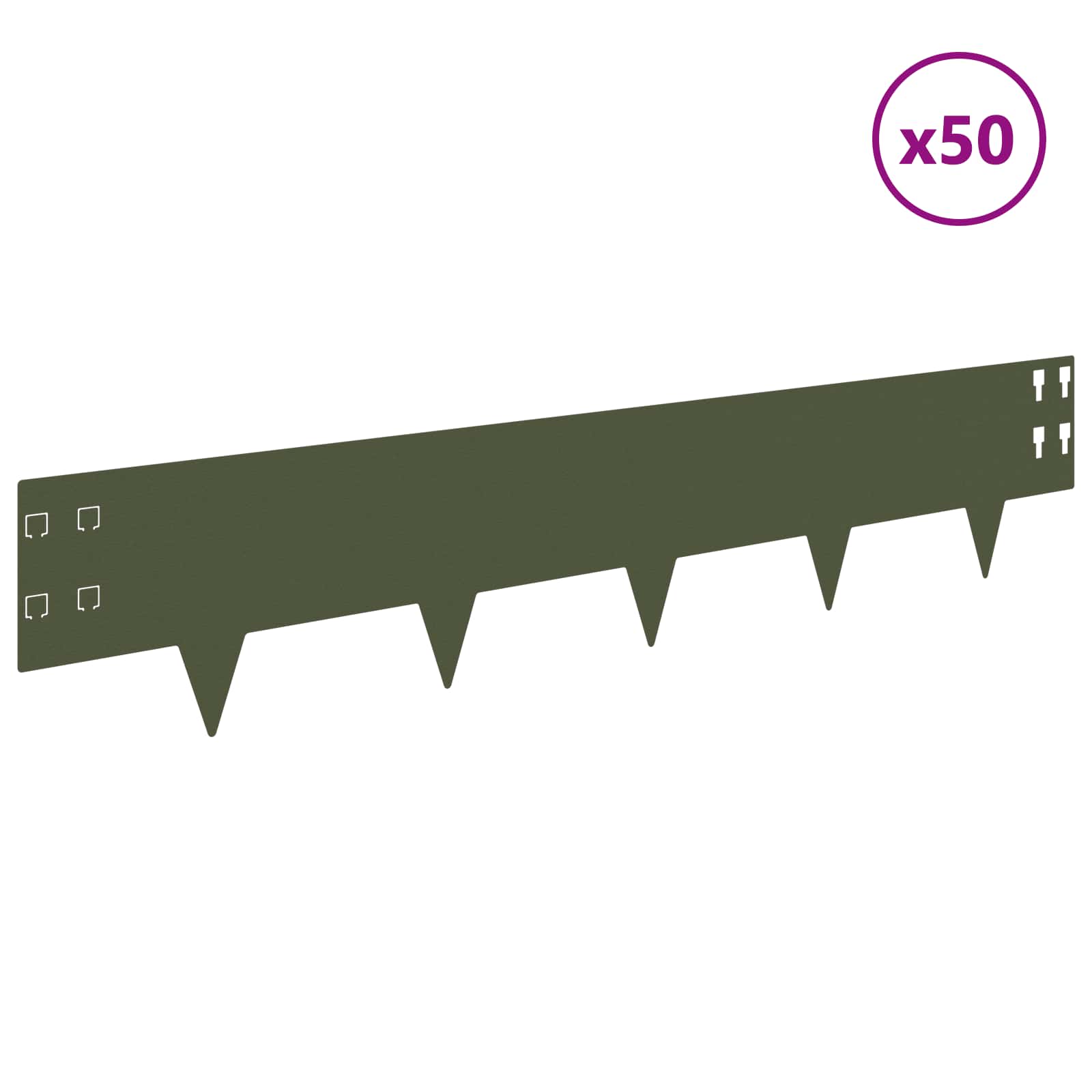 Nurmireunus 50 Pcs 100 X 20 Cm Teräs Oliivinvihreä