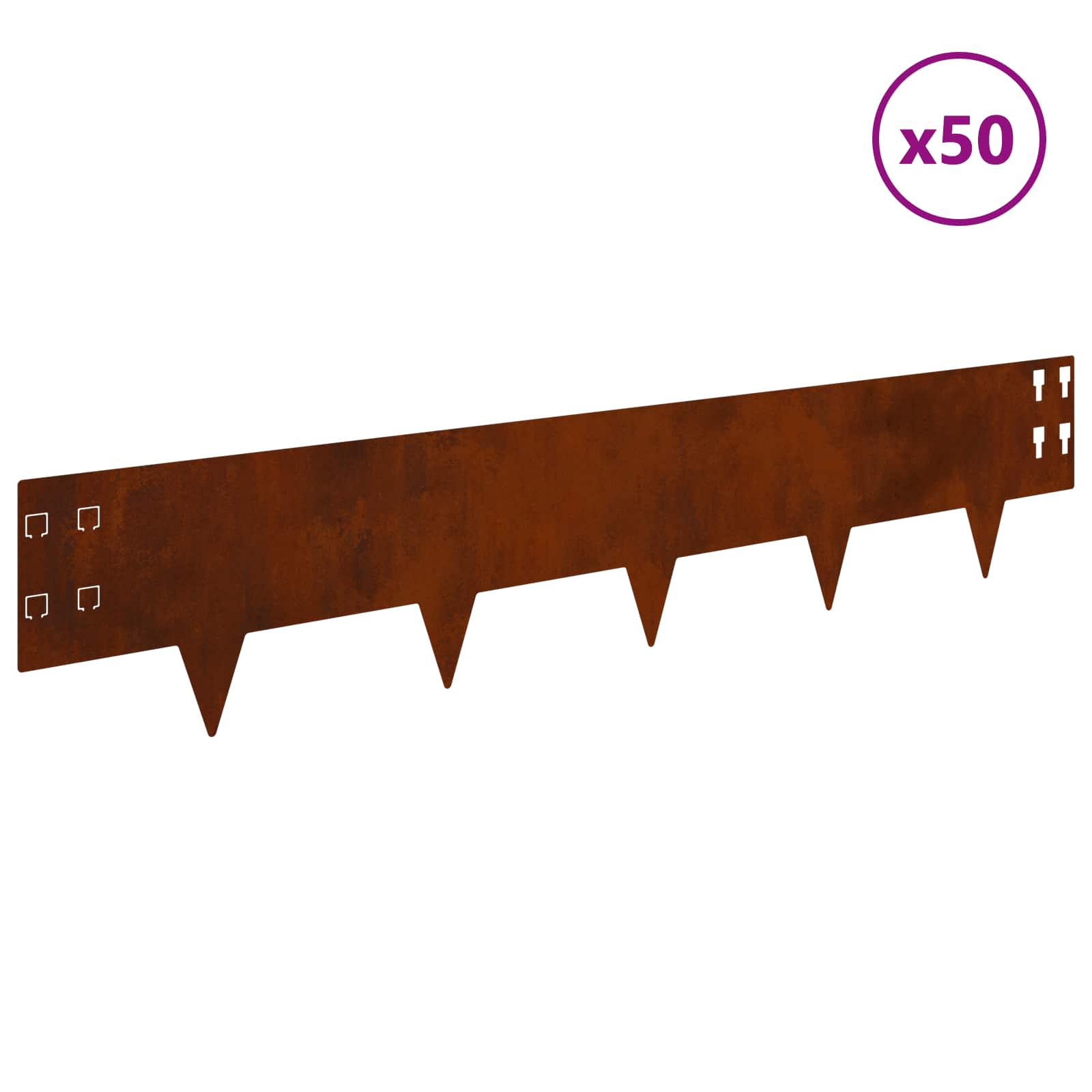 Nurmireunus 50 Pcs 100 X 20 Cm Teräs Ruosteinen