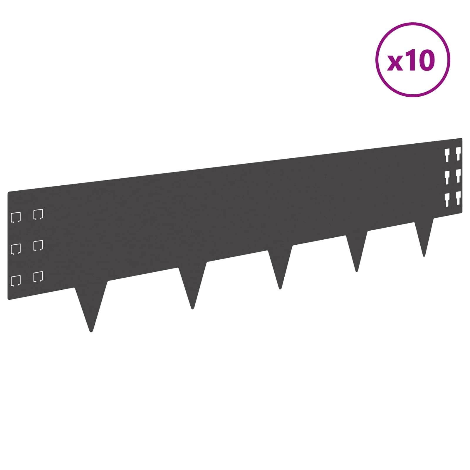 Nurmireunus 10 Pcs 100 X 25 Cm Teräs Musta