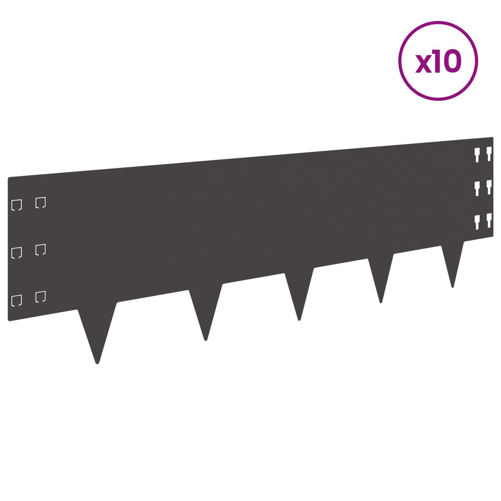 Nurmireunus 10 Pcs 100 X 30 Cm Teräs Musta