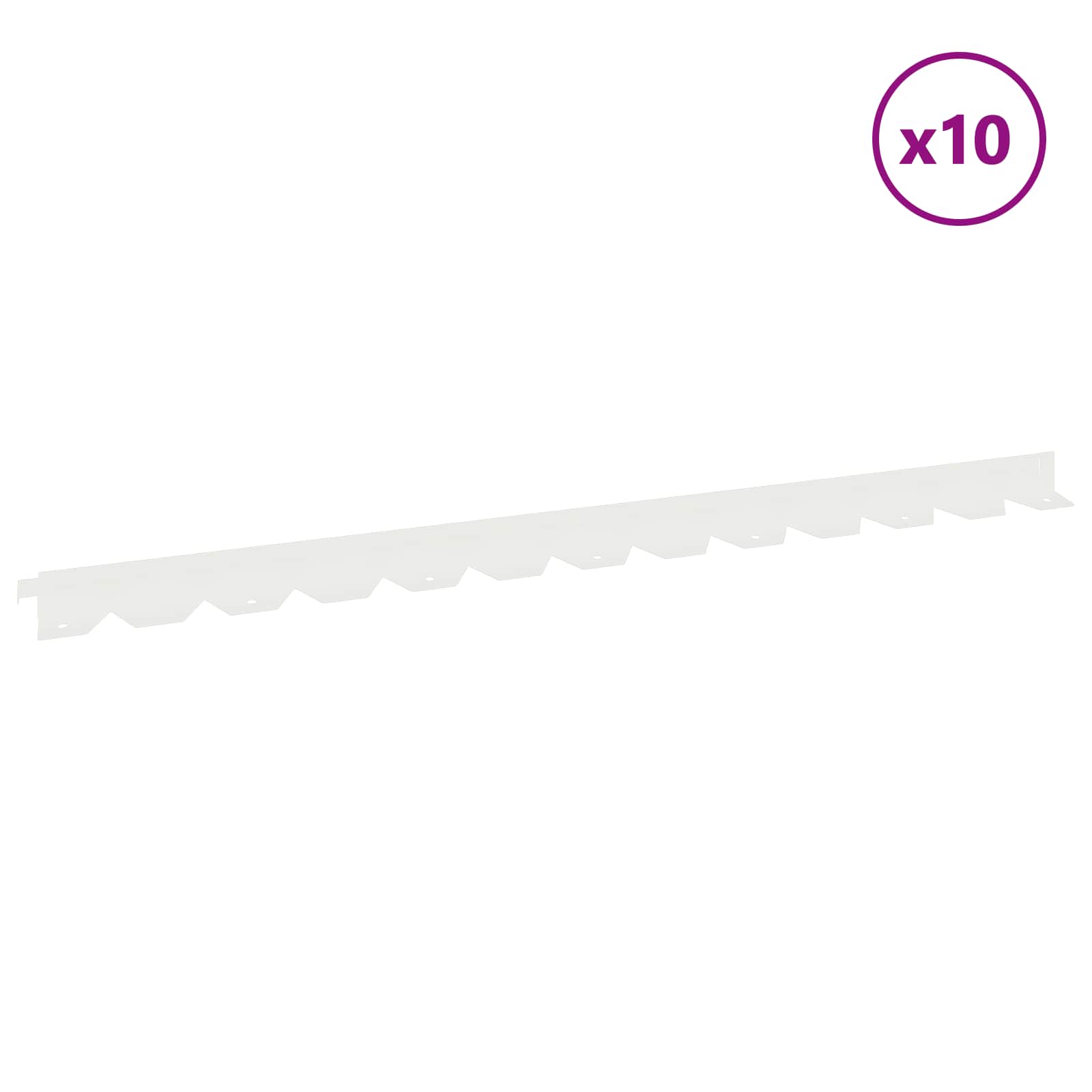 Nurmireunus 10 Pcs 102 X 4 X 4 Cm Teräs Valkoinen