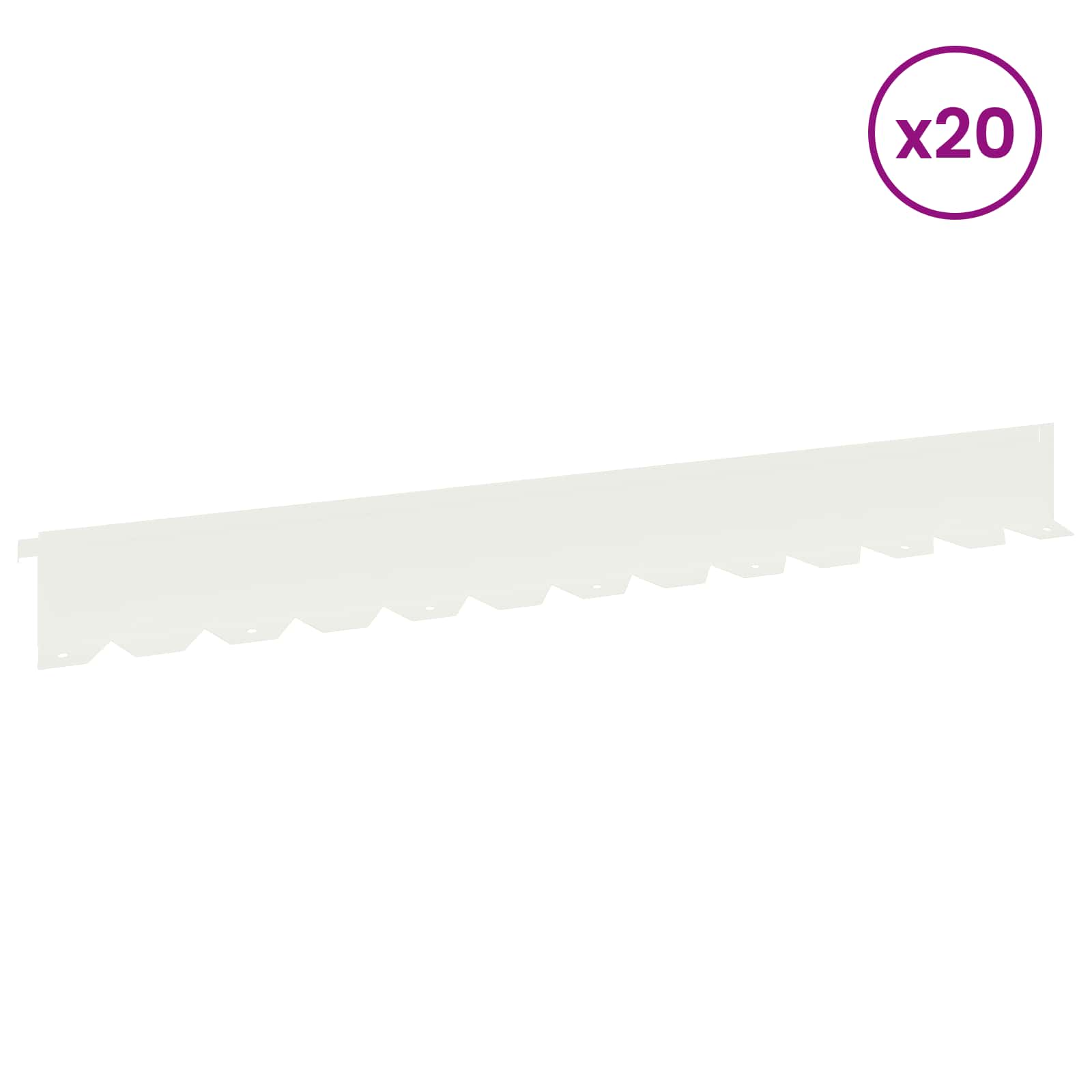 Nurmireunus 20 Pcs 102 X 10 X 4 Cm Teräs Valkoinen