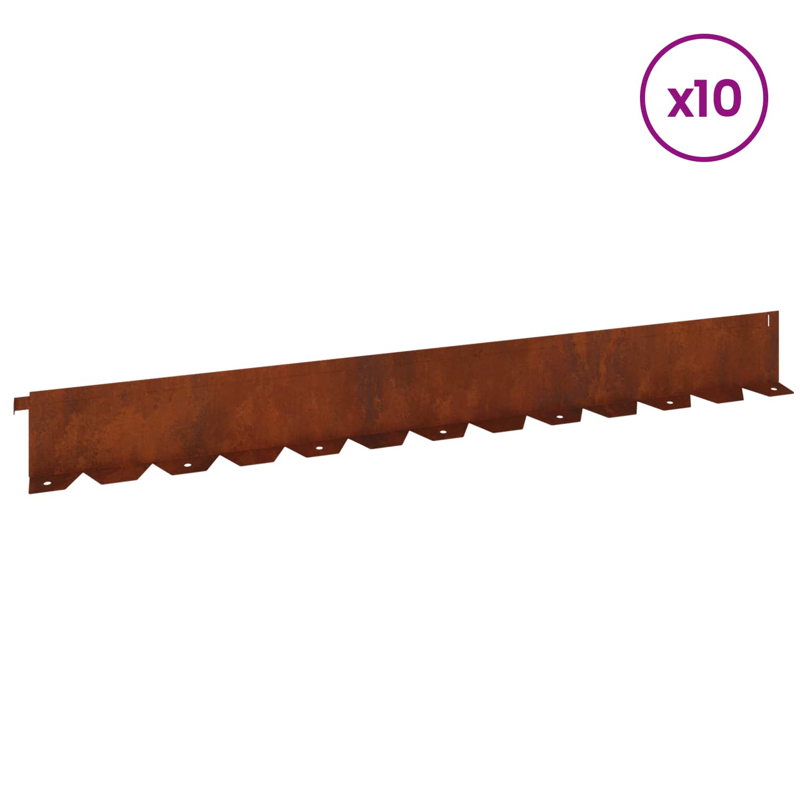 Nurmireunus 10 Pcs 102 X 10 X 4 Cm Teräs Ruosteinen