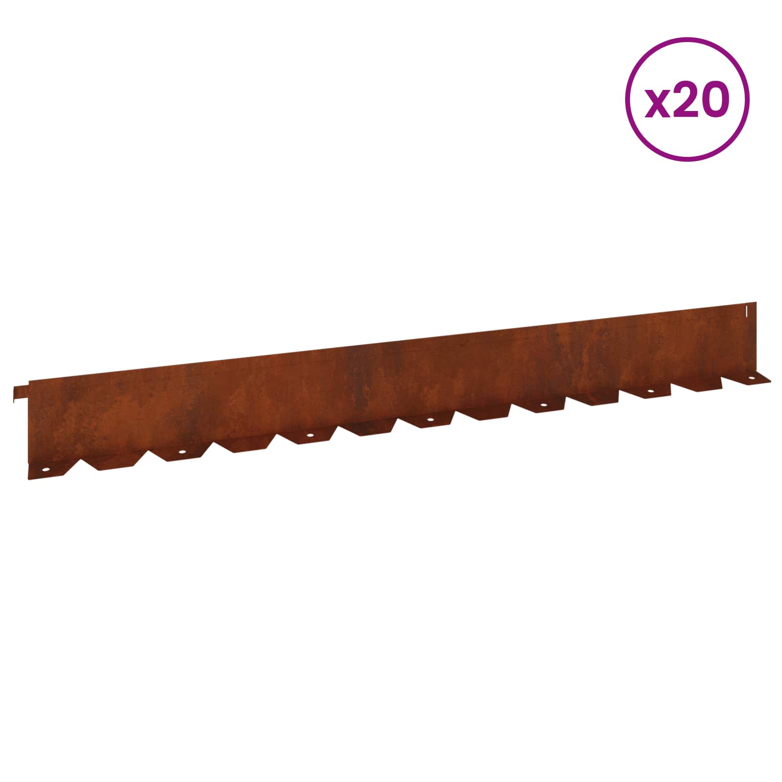 Nurmireunus 20 Pcs 102 X 10 X 4 Cm Teräs Ruosteinen