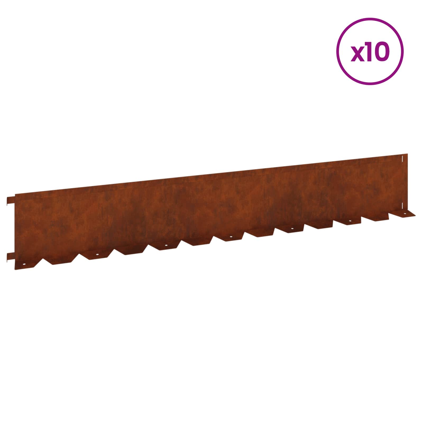 Nurmireunus 10 Pcs 102 X 15 X 4 Cm Teräs Ruosteinen