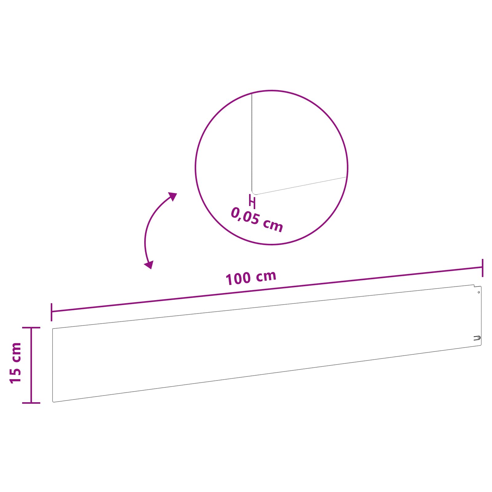 Nurmireunus 30 Pcs 100 X 15 Cm Teräs Ruosteinen