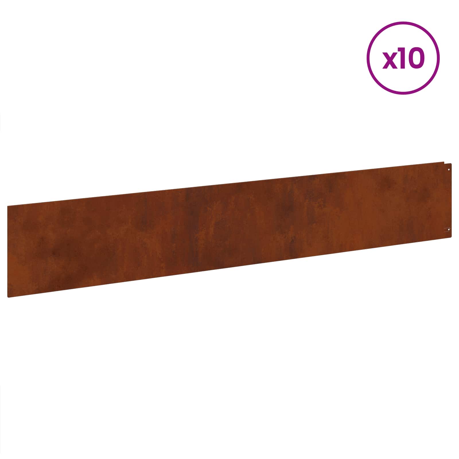 Nurmireunus 10 Pcs 100 X 18 Cm Teräs Ruosteinen