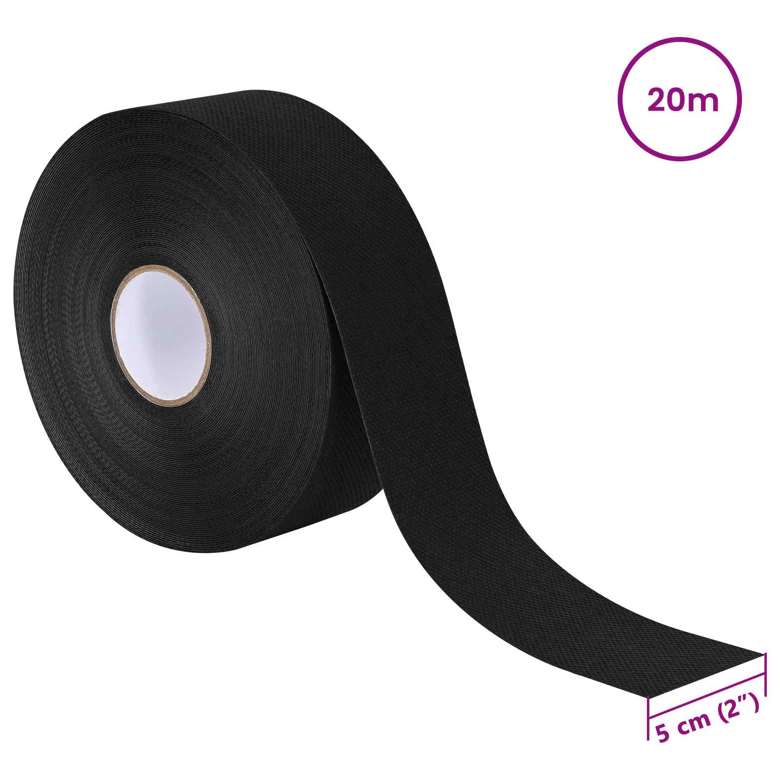 Tekonurmi Teippi Itsekiinnittyvänä Musta 5 Cm X 20 M